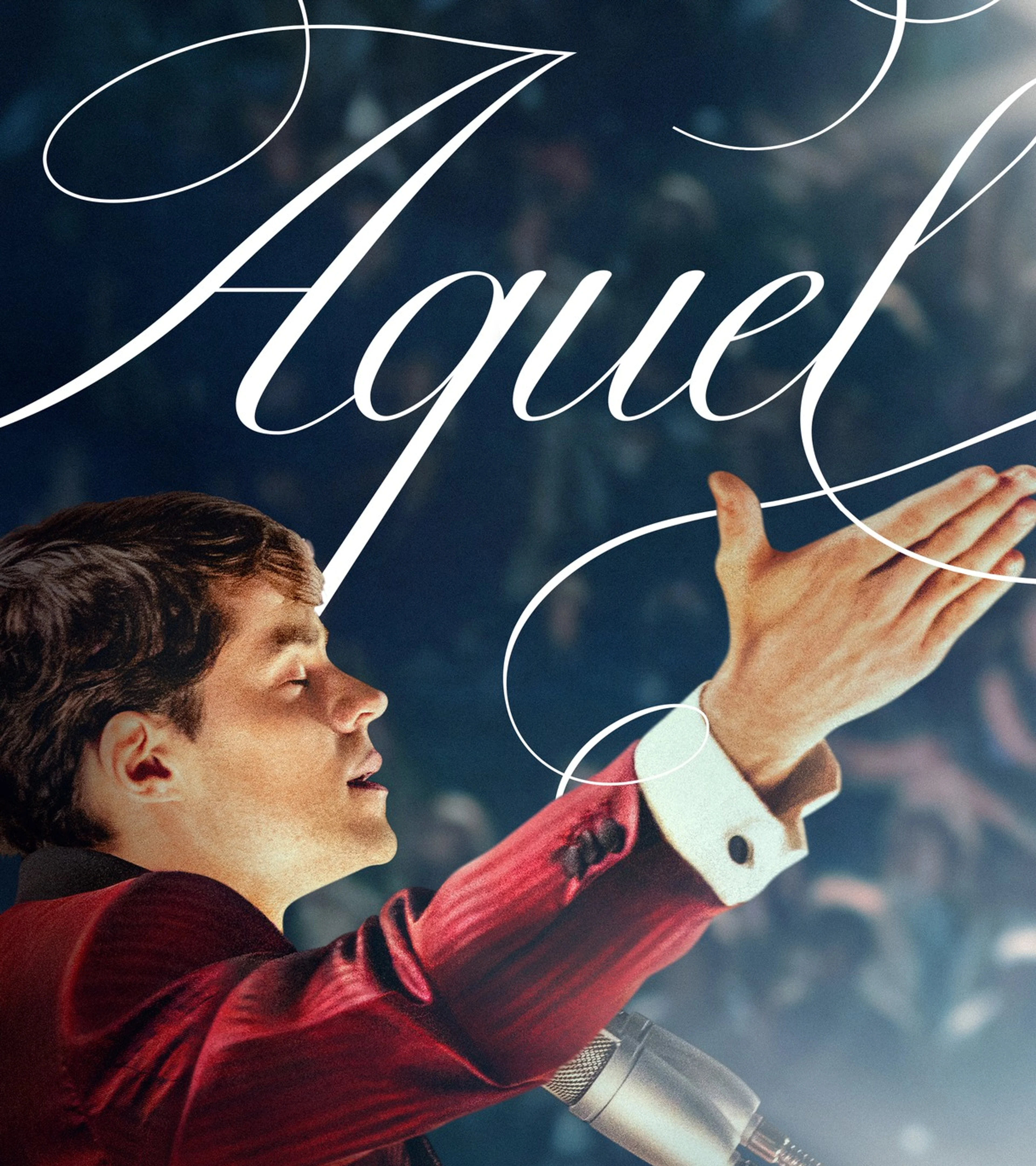 Official Aquel poster showing young Raphael in a red jacket performing at a microphone.