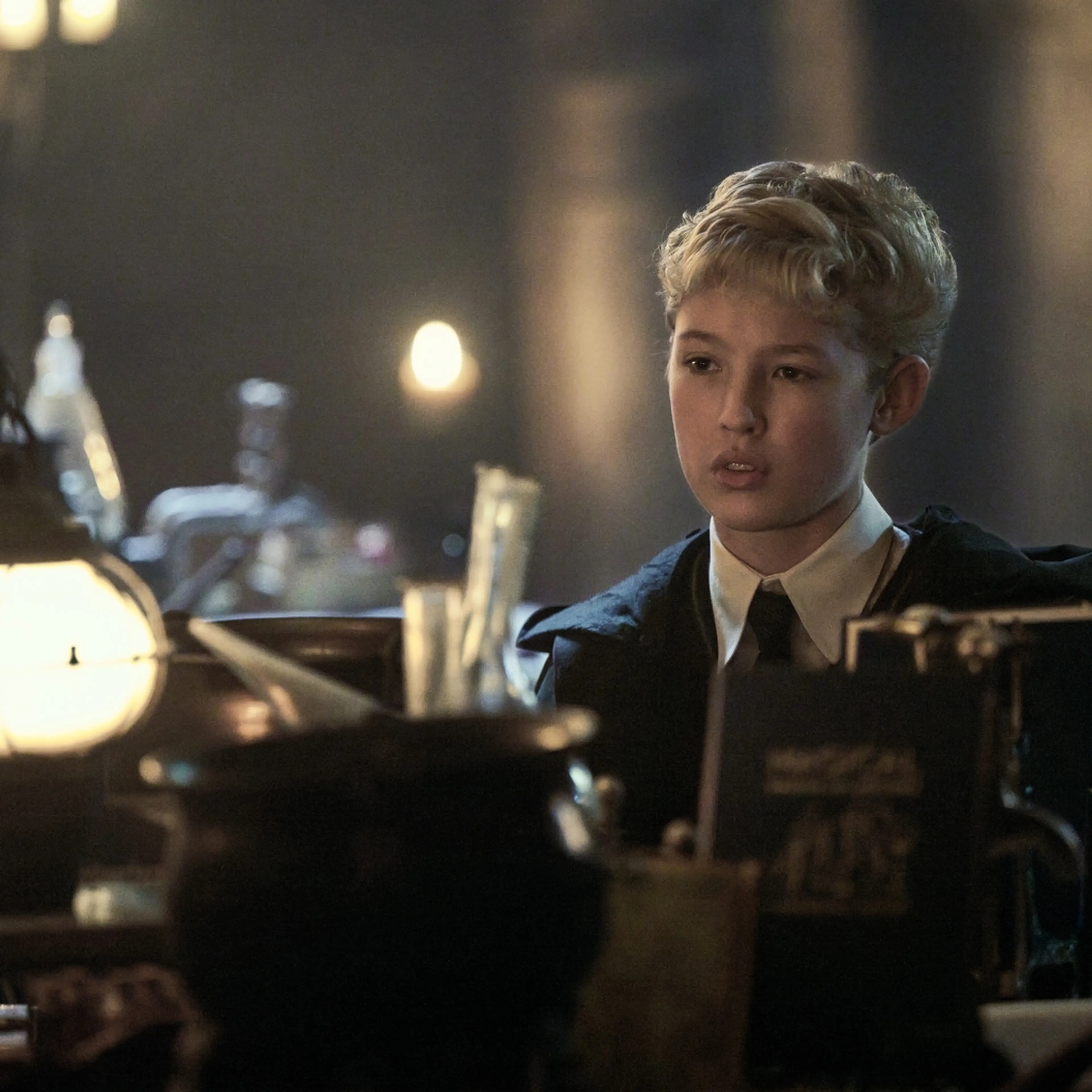 Lox Pratt as Draco Malfoy in HBO's Harry Potter and the Philosopher's Stone.