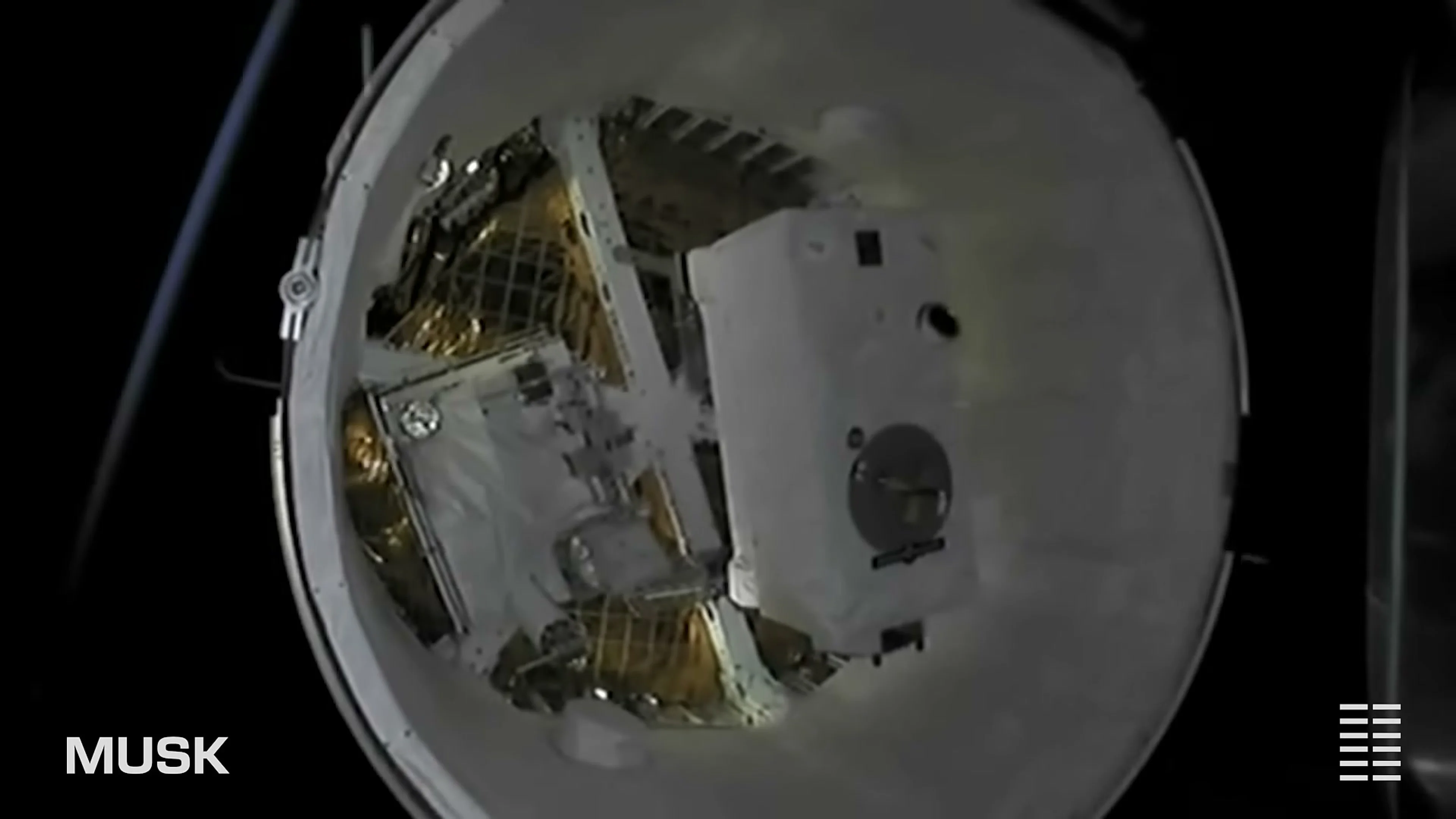 A spacecraft capsule appears in orbit in a frame from the Musk documentary teaser.