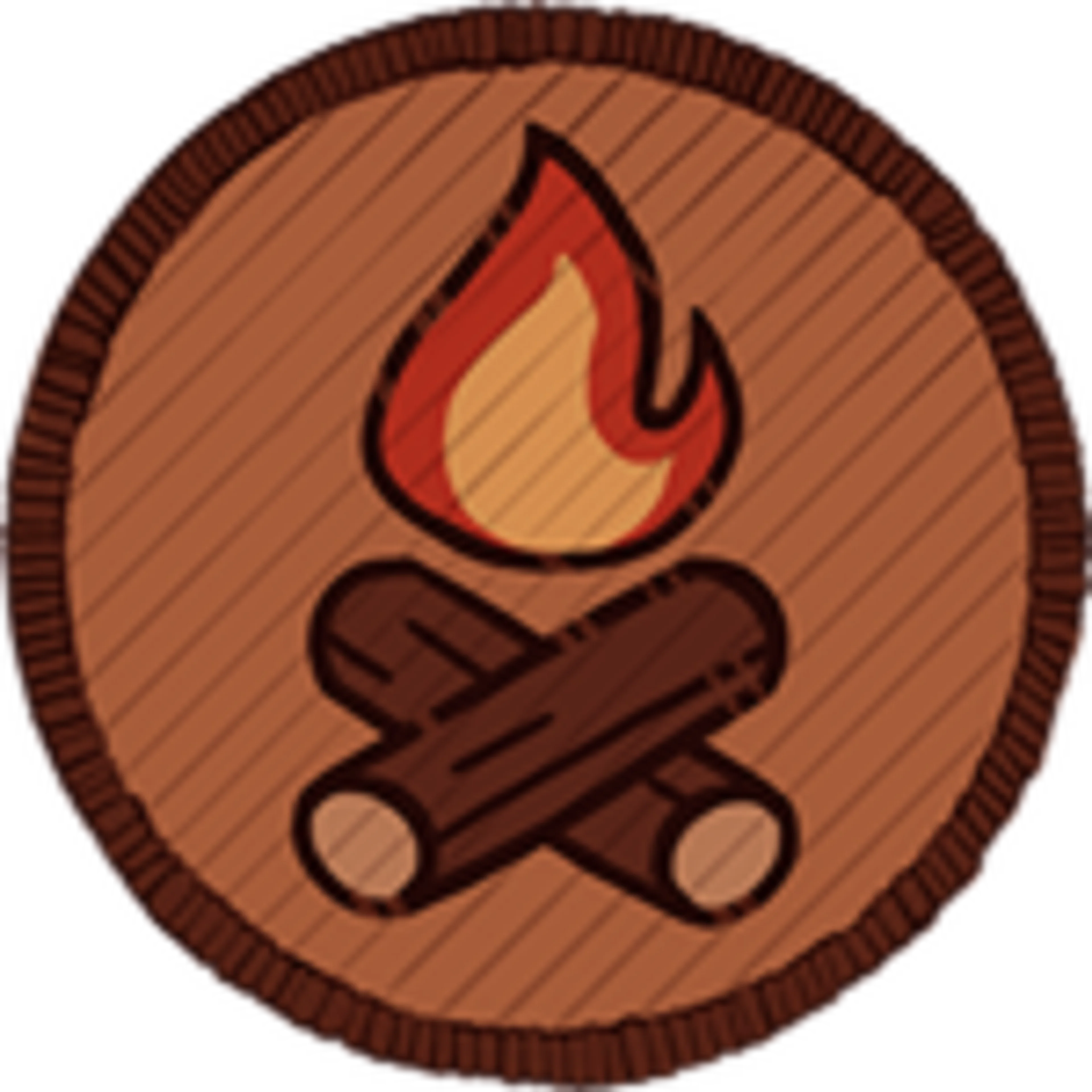 Official Firemaking IV badge showing the completed campfire