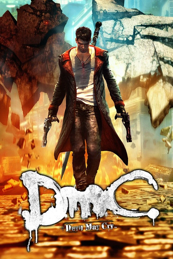 Official DmC: Devil May Cry cover showing Dante with the game logo.
