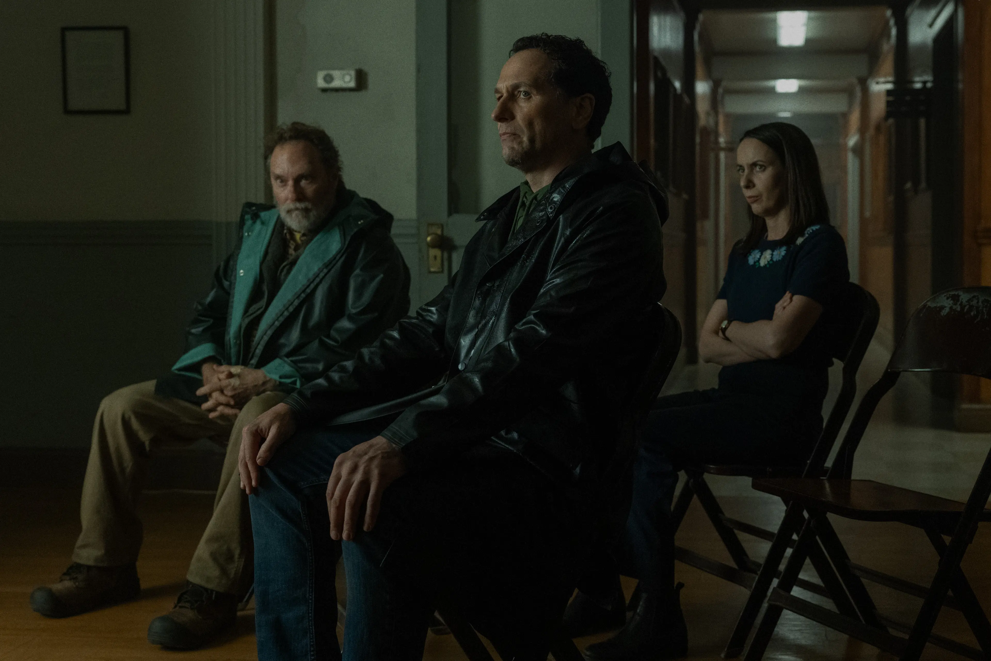 Stephen Root, Matthew Rhys and Kate O’Flynn in Widow’s Bay.