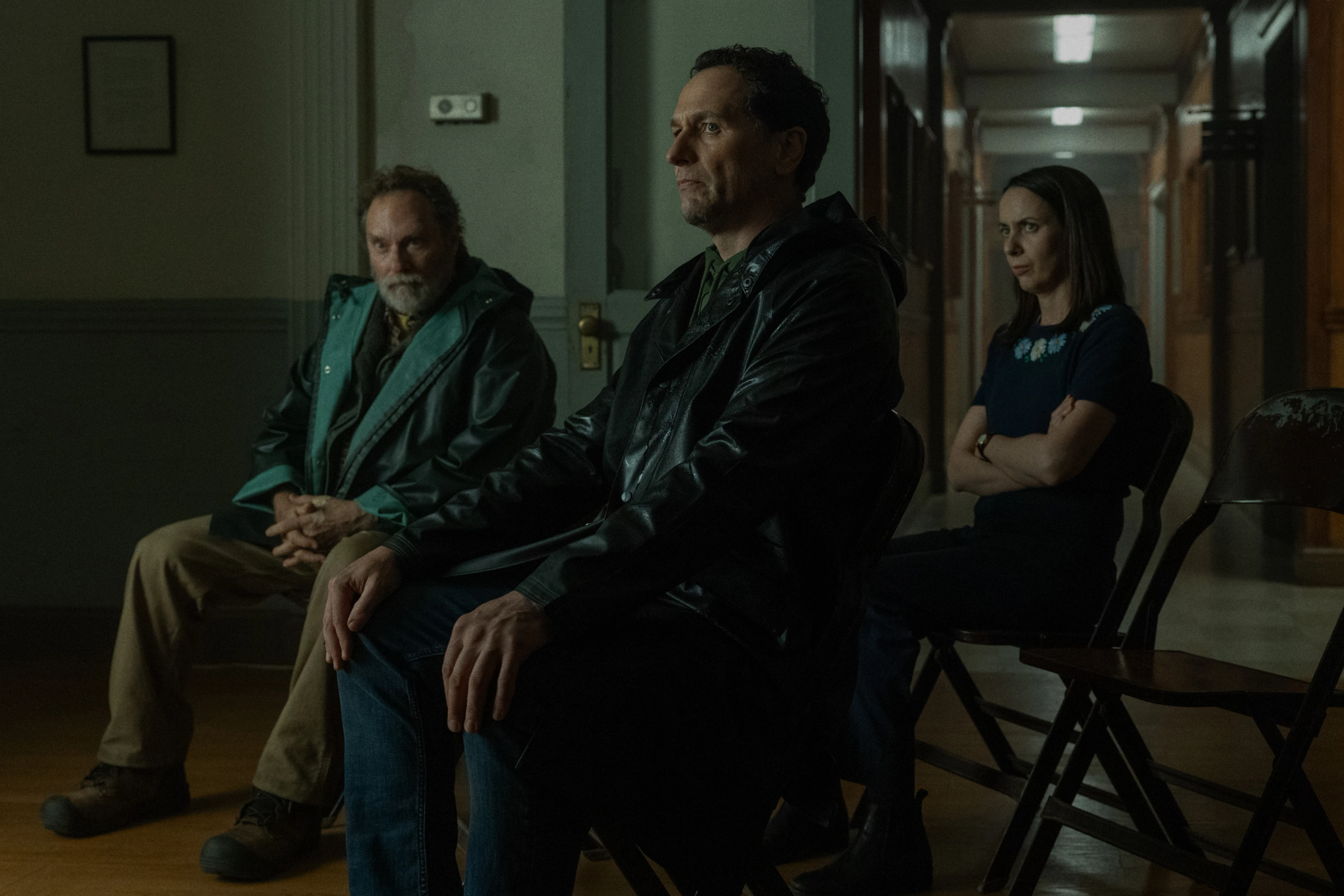 Stephen Root, Matthew Rhys and Kate O’Flynn in Widow’s Bay.