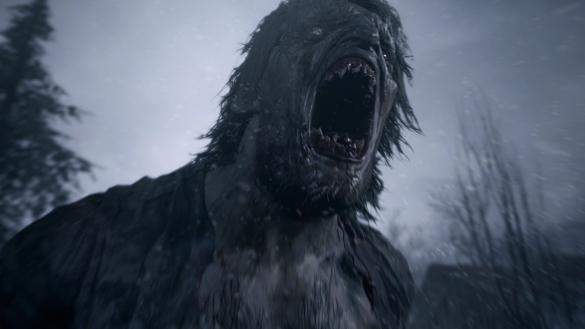 A snarling Lycan enemy lunges toward the camera.
