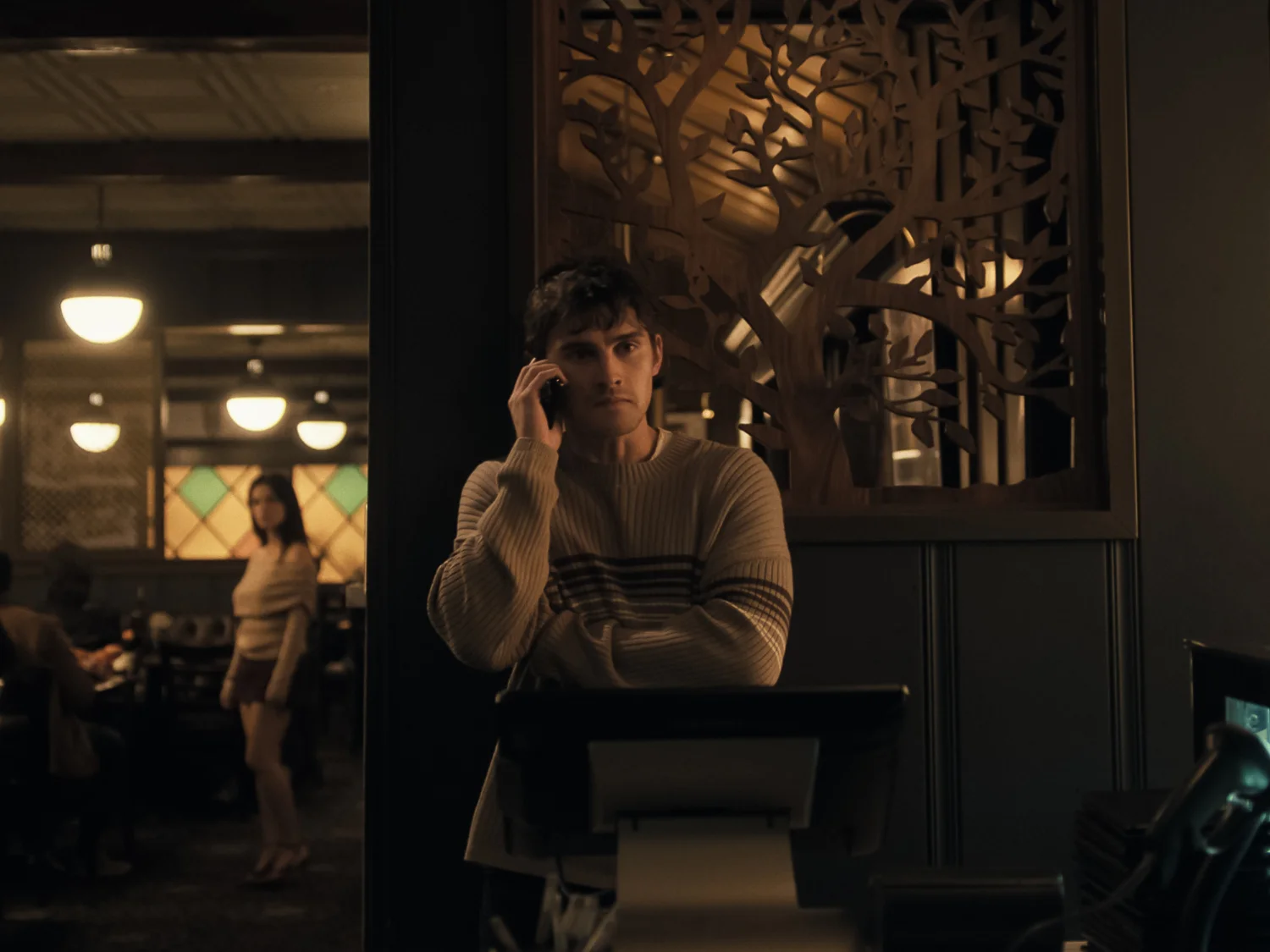 Inde Navarrette and Michael Johnston in a still from Focus Features’ Obsession.