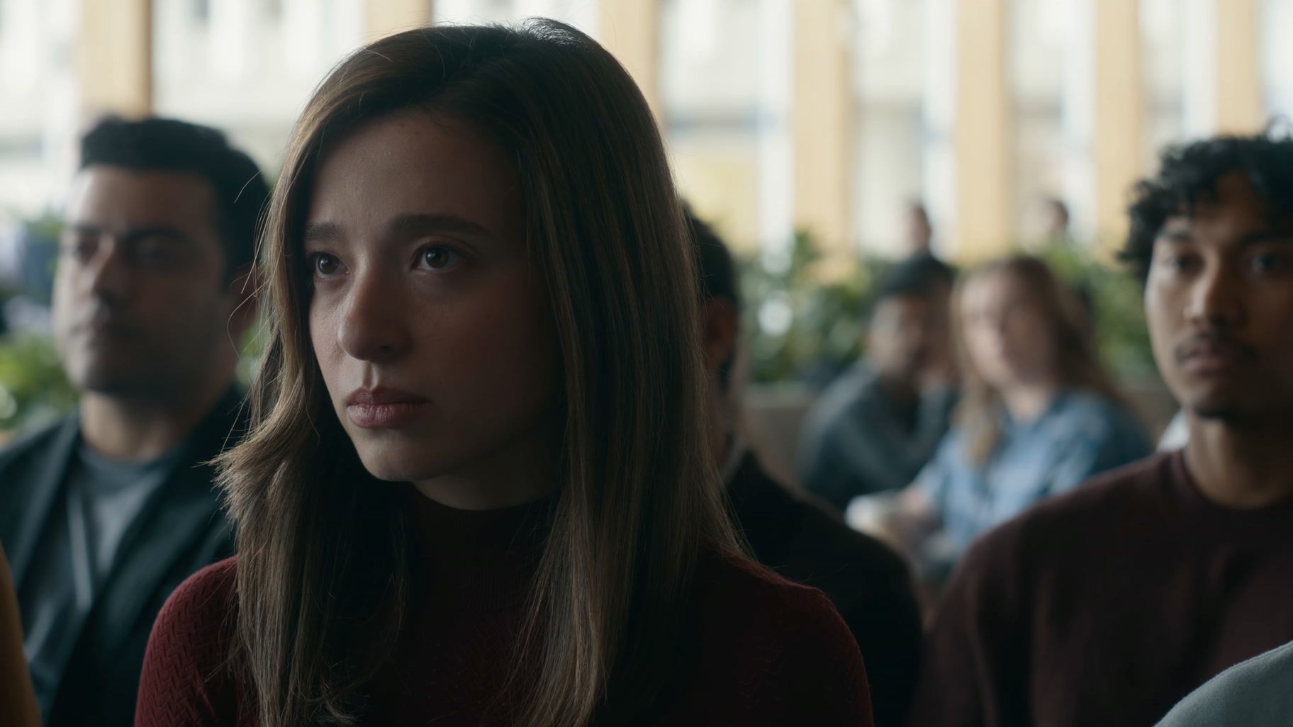 Mikey Madison as Frances Haugen in The Social Reckoning.
