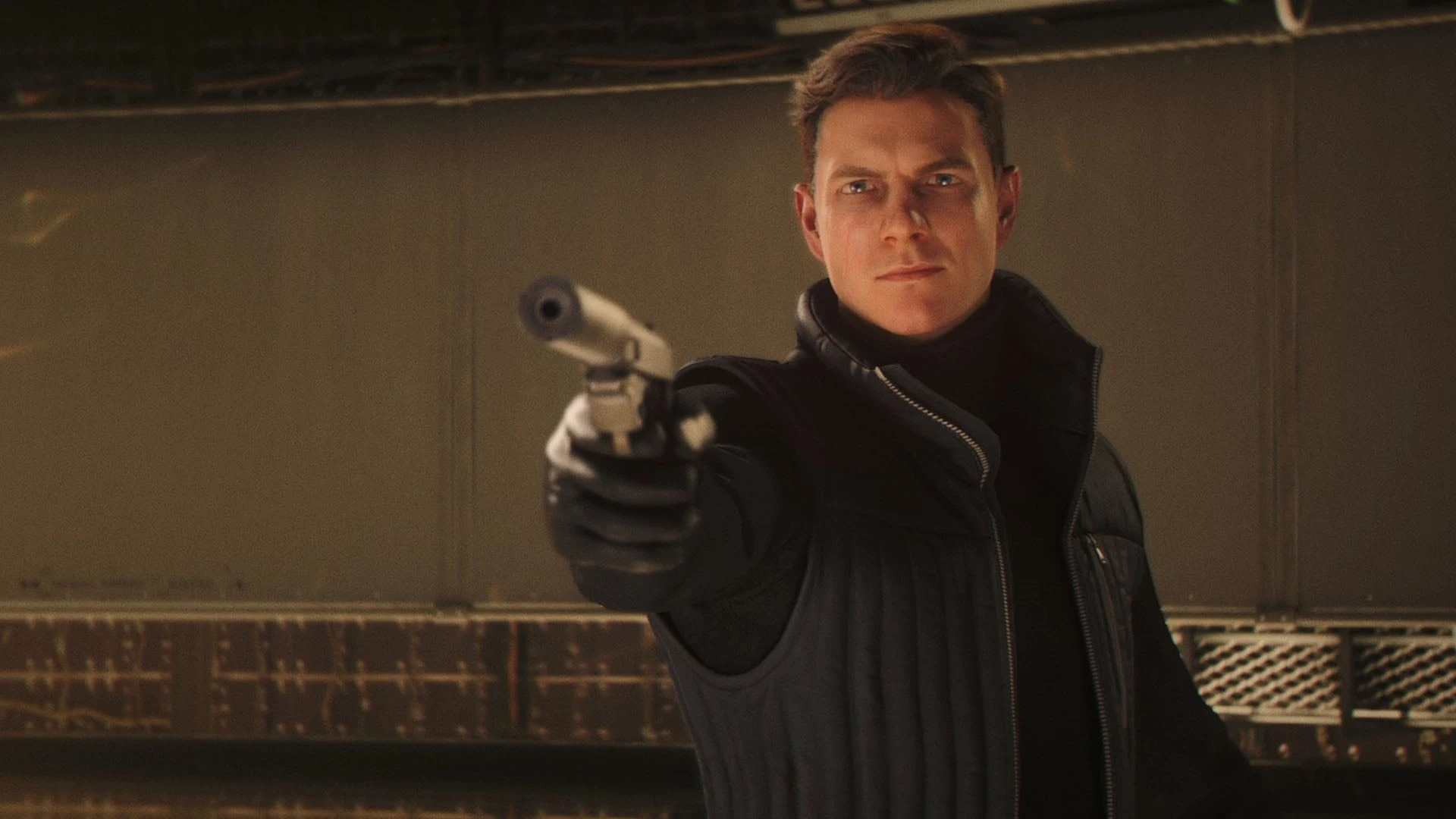James Bond aims a suppressed pistol in 007 First Light.