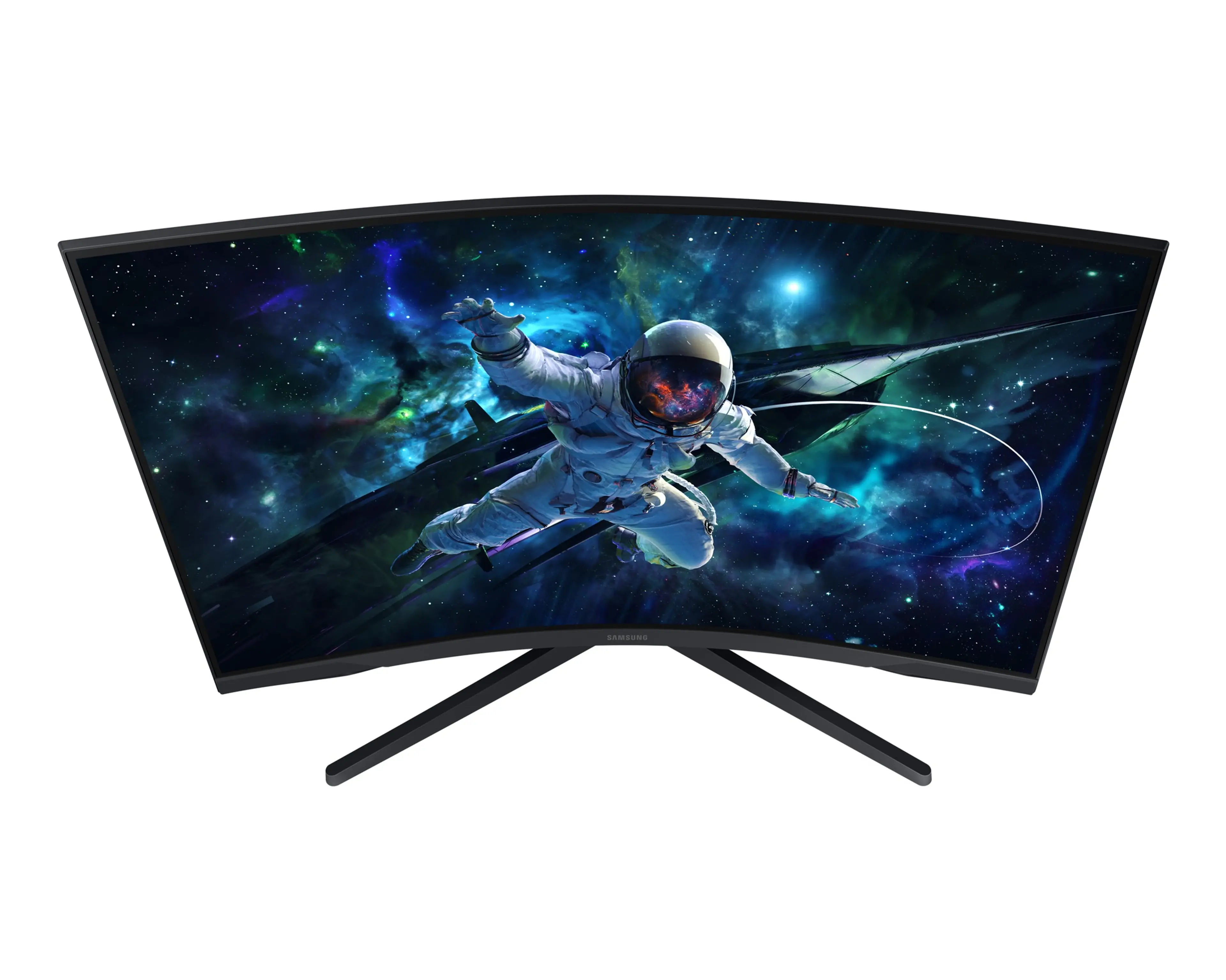 High front view showing the G55C screen and stand footprint