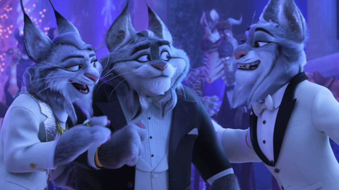 The Lynxley family attends a formal event in an official Zootopia 2 still.