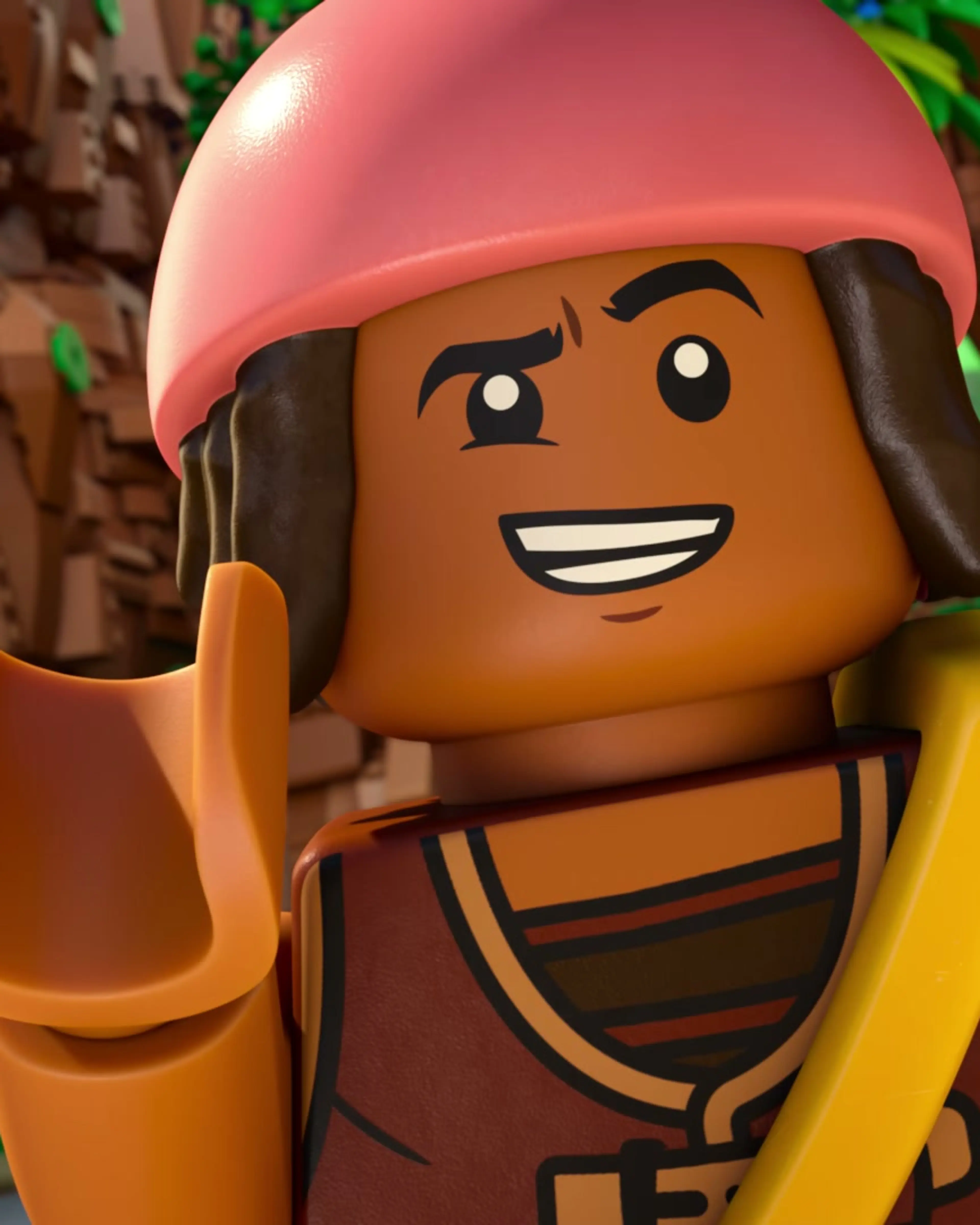 LEGO Usopp speaks in a frame from the official special trailer.
