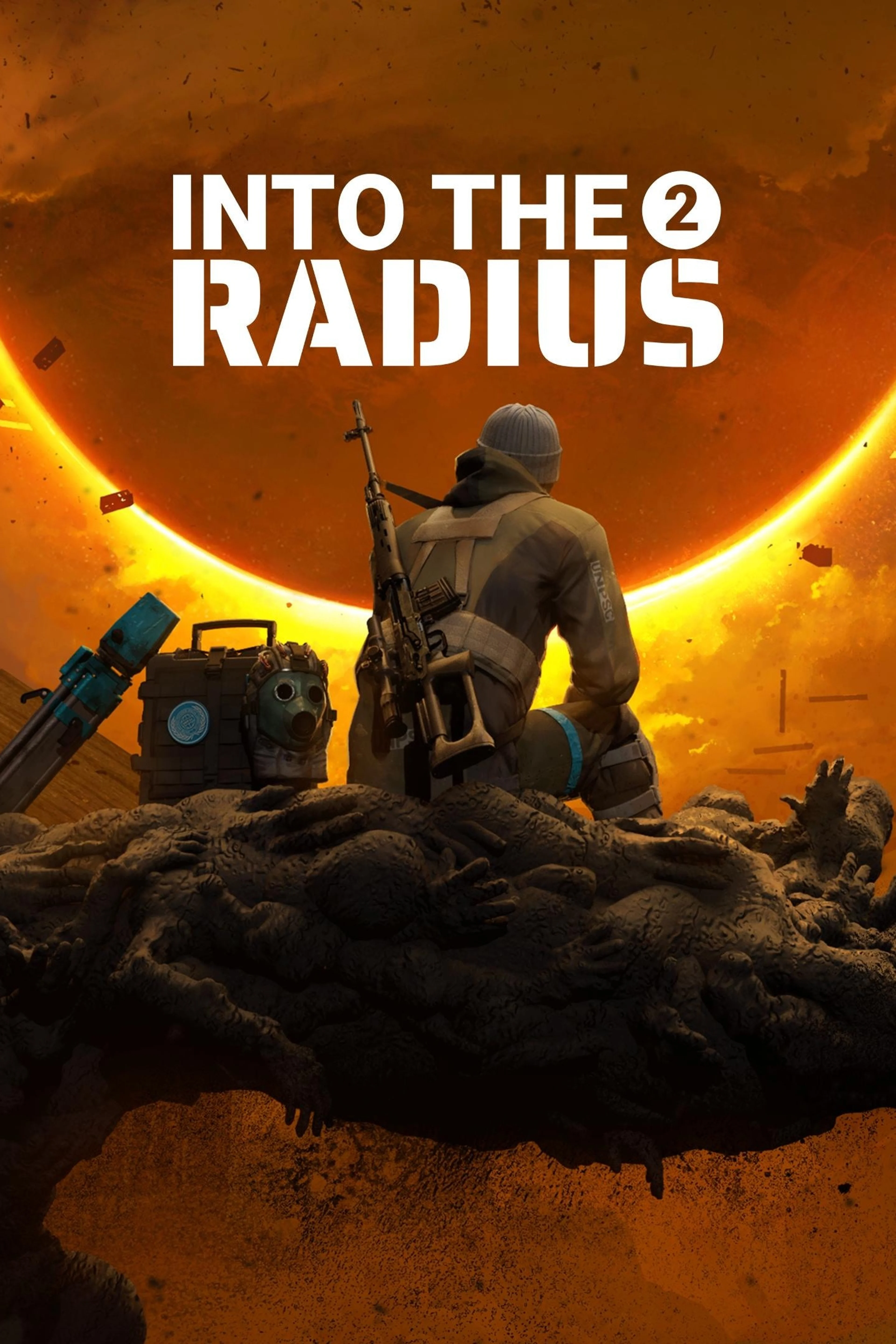 Official PS VR2 Into the Radius 2 cover showing an explorer before an orange anomaly and the game logo.