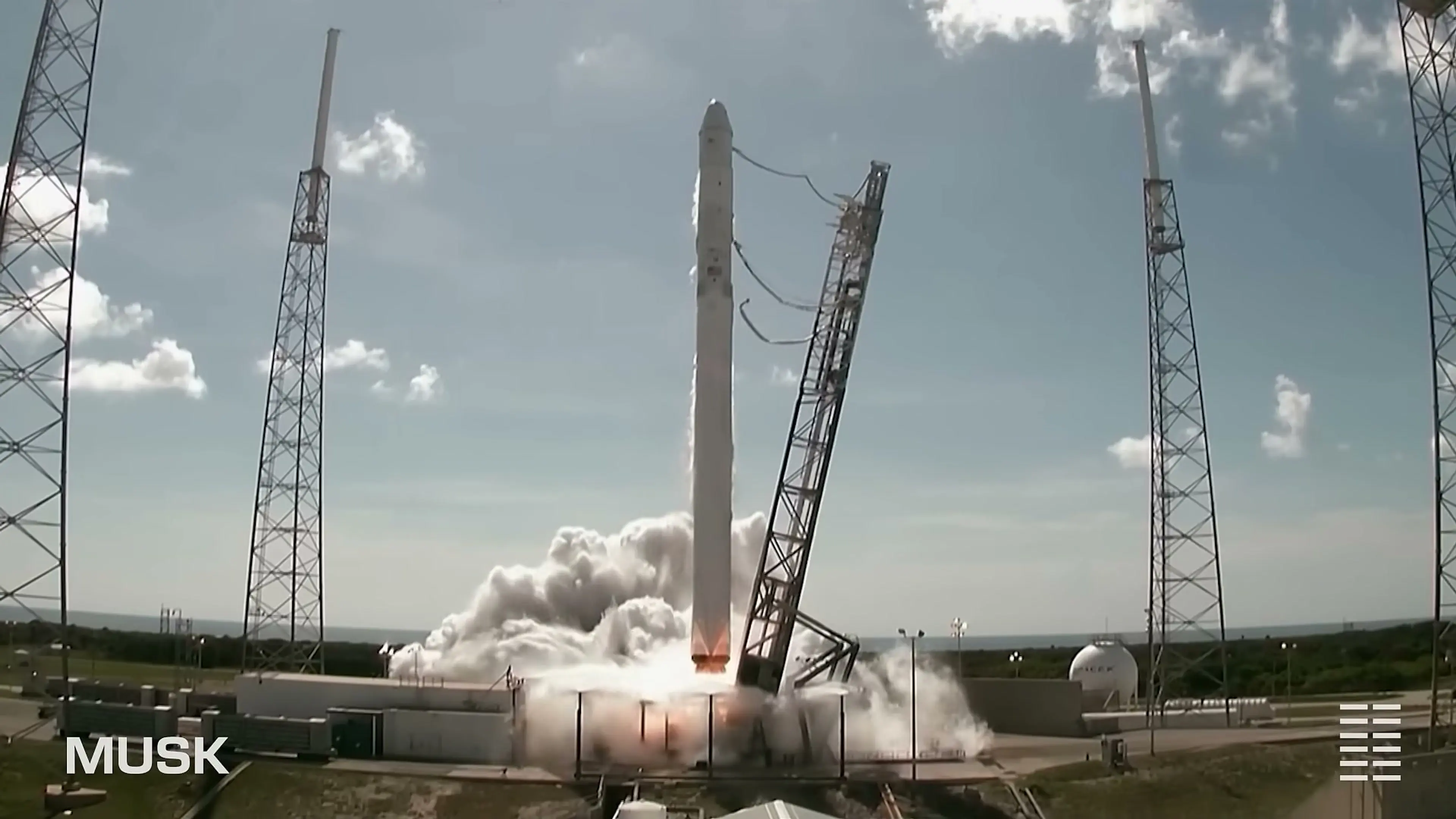 A rocket waits on a launch pad in the official teaser for Alex Gibney’s Musk.
