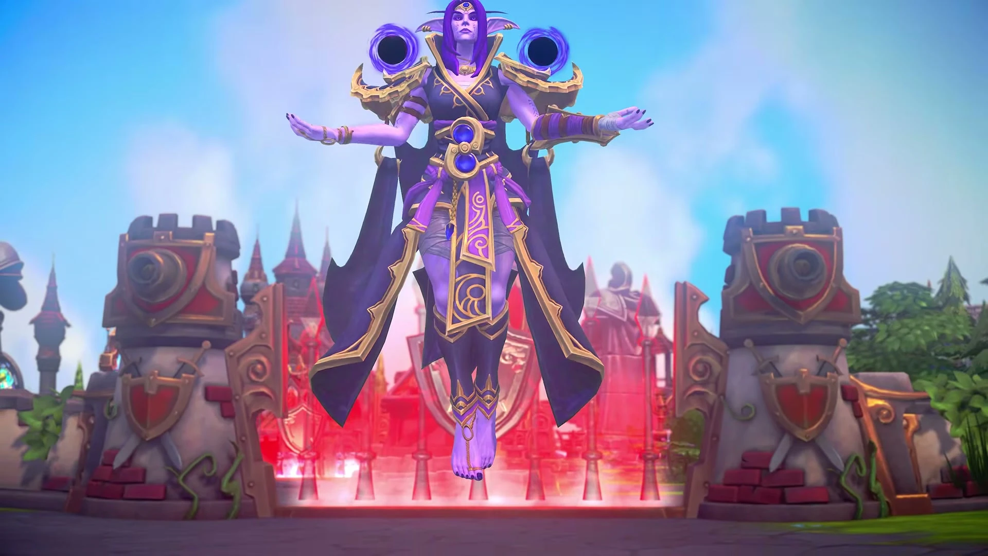 Xal’atath hovers above a purple Nexus battleground.