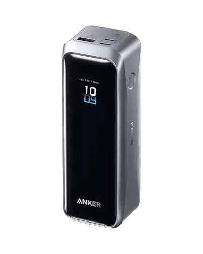Gray Anker Prime A110B power bank with a front screen and three charging ports
