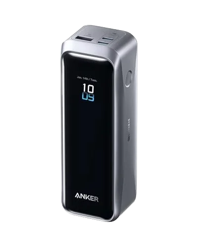 Gray Anker Prime A110B power bank with a front screen and three charging ports