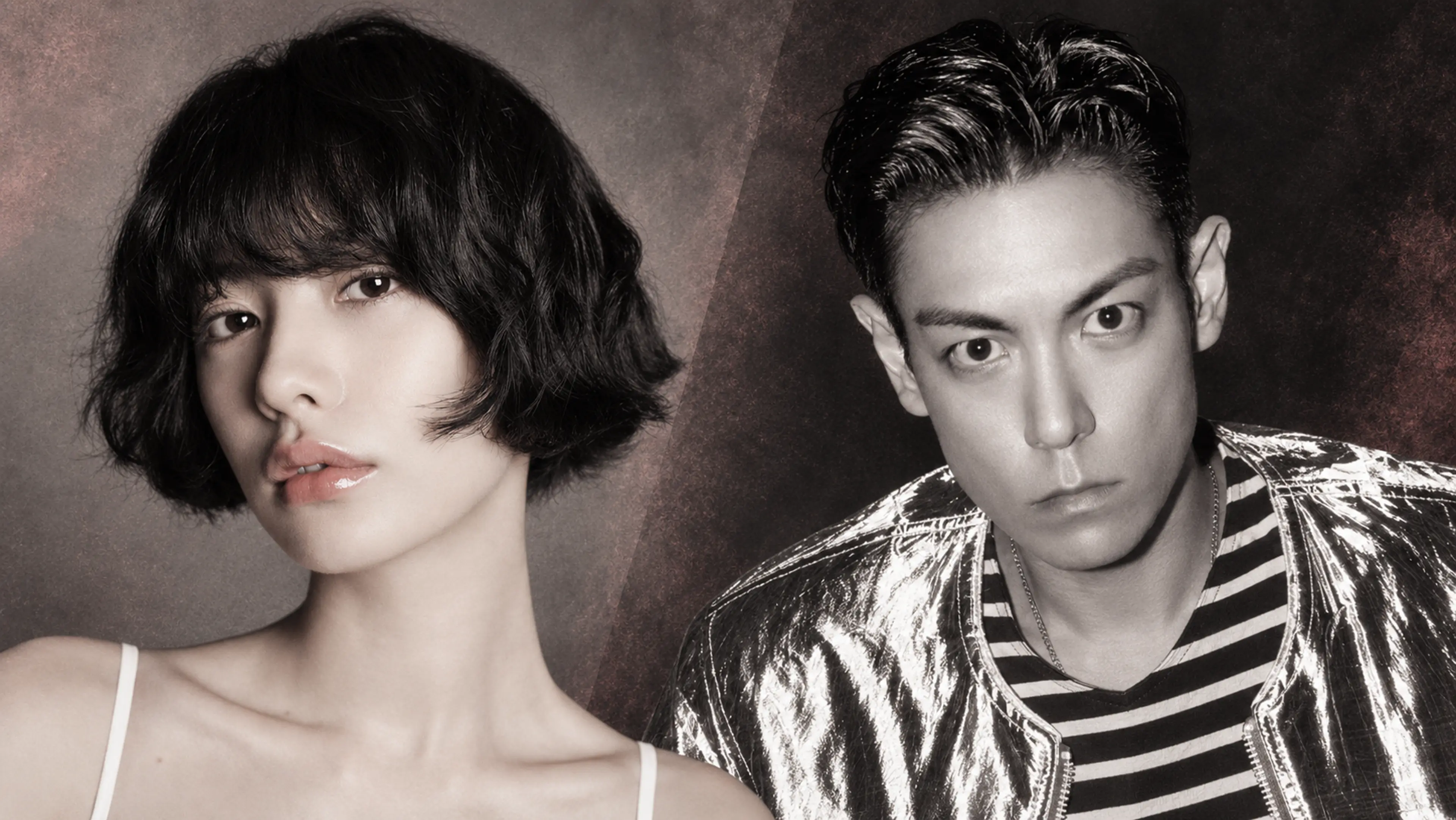 Editorial montage of NANA and T.O.P using promotional portraits.