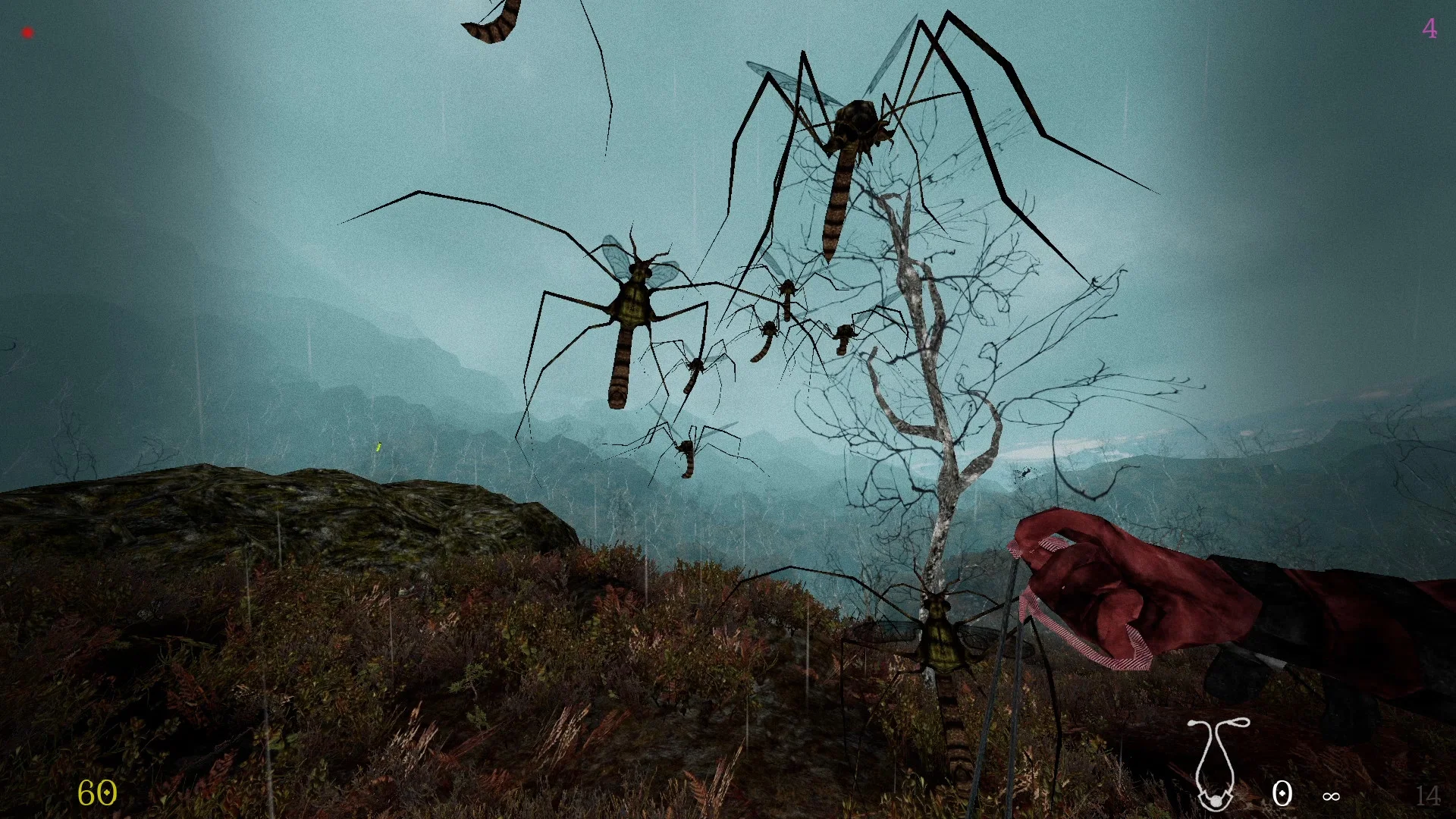 Long-legged insect-like creatures cross a misty landscape in Northern Journey.