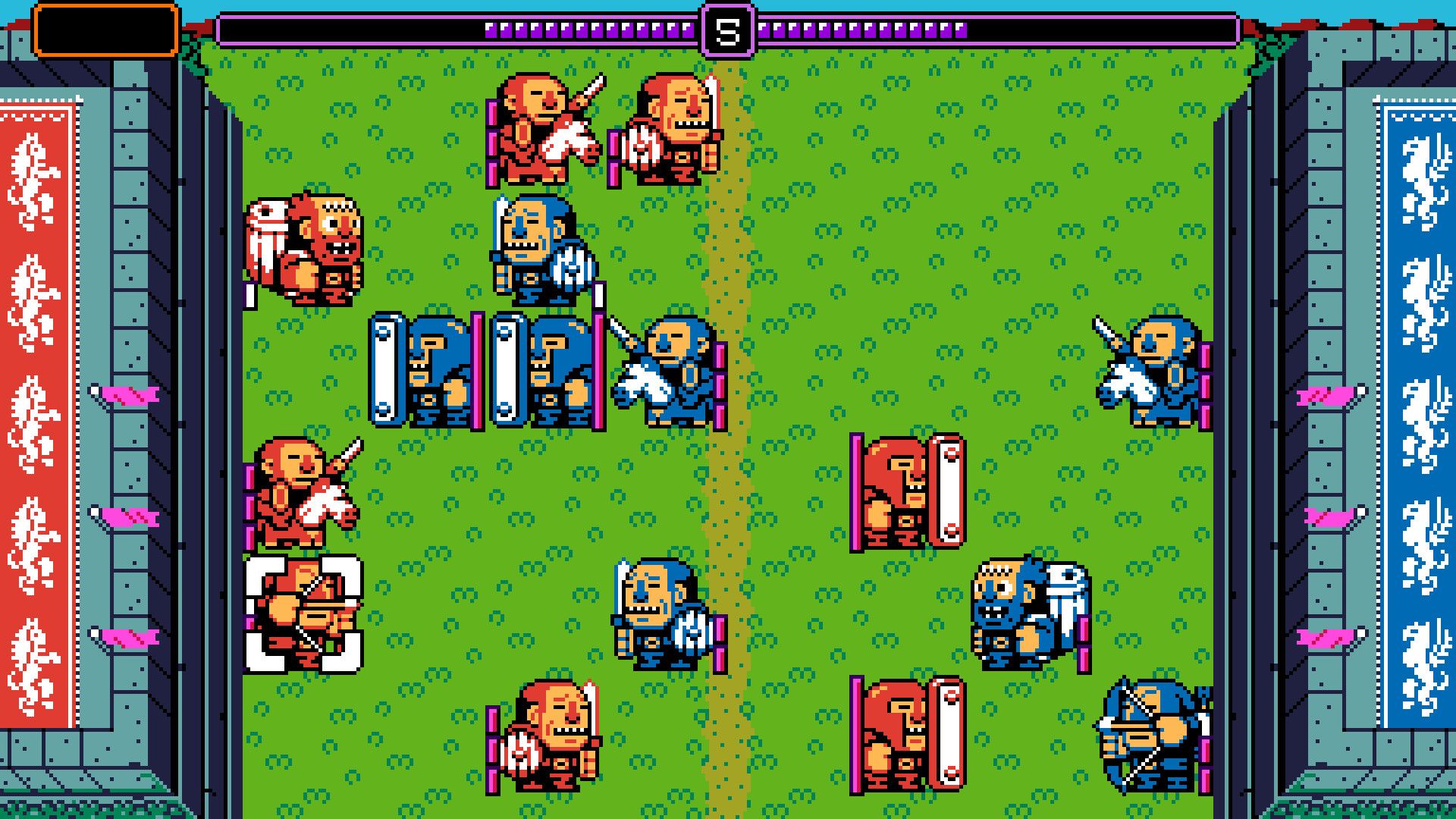 A colorful top-down pixel-art game in UFO 50.