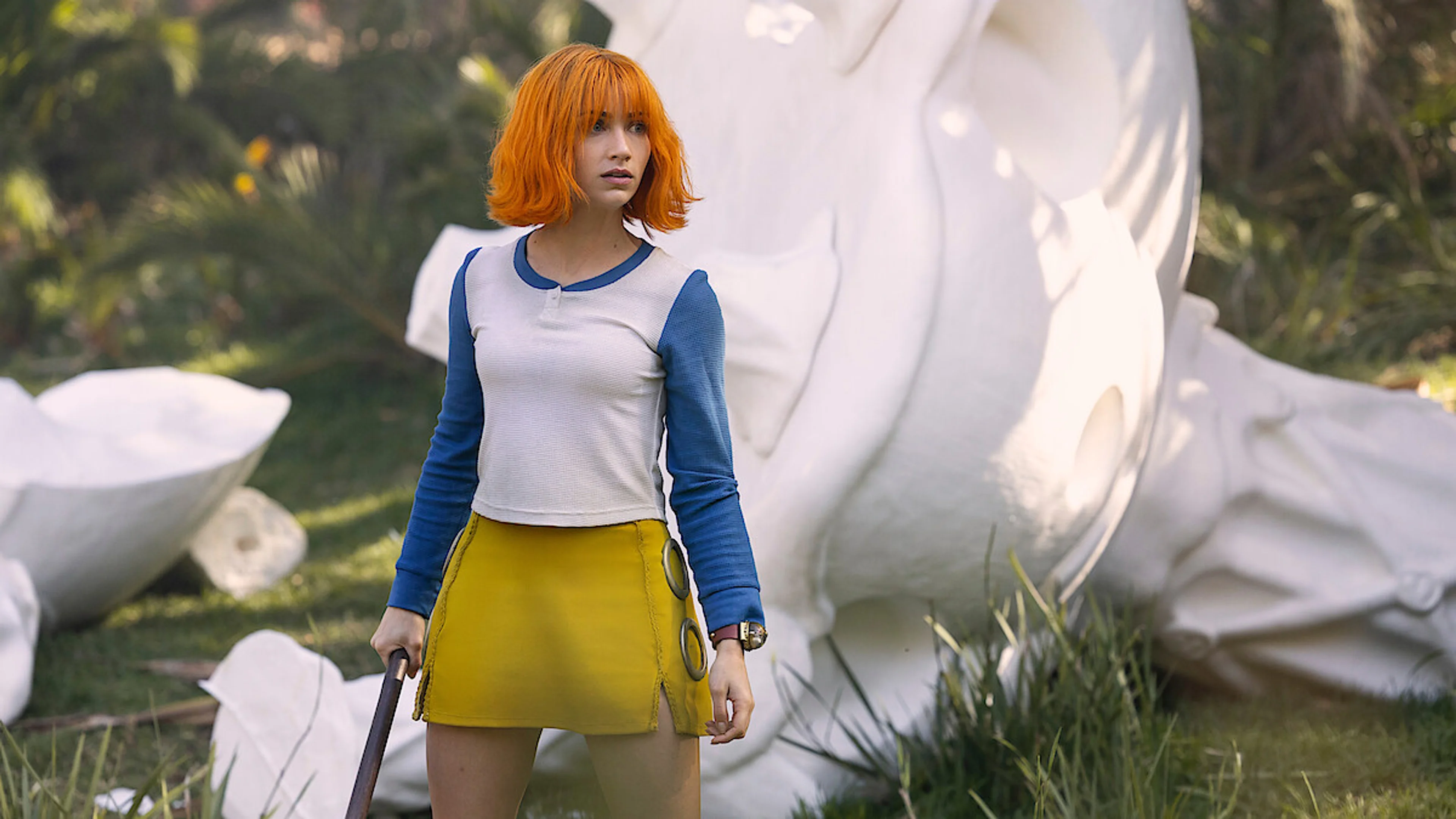 Nami stands in an Alabasta-set scene from the live-action One Piece series.