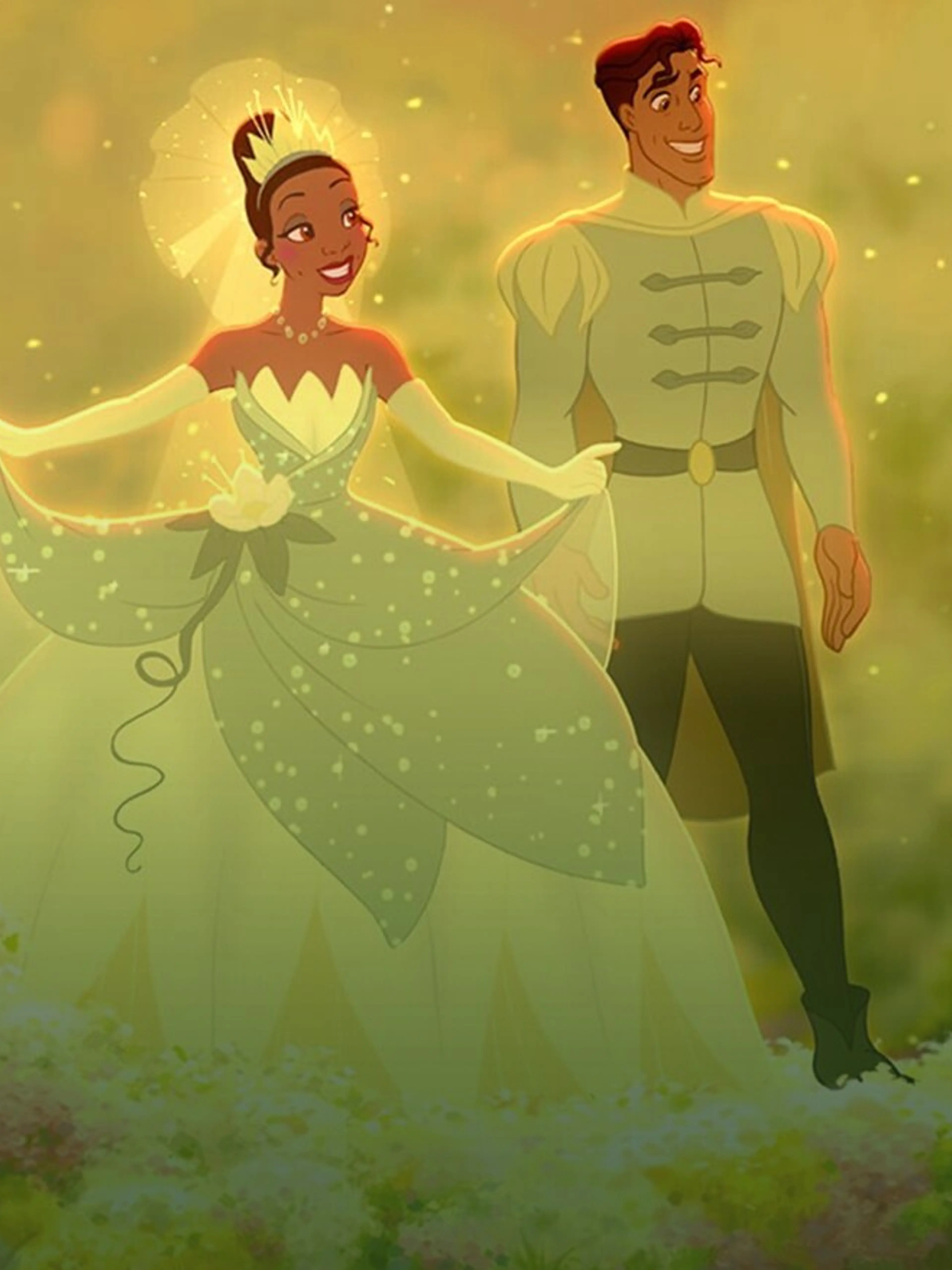 Official Disney banner image for The Princess and the Frog featuring Tiana and Naveen.