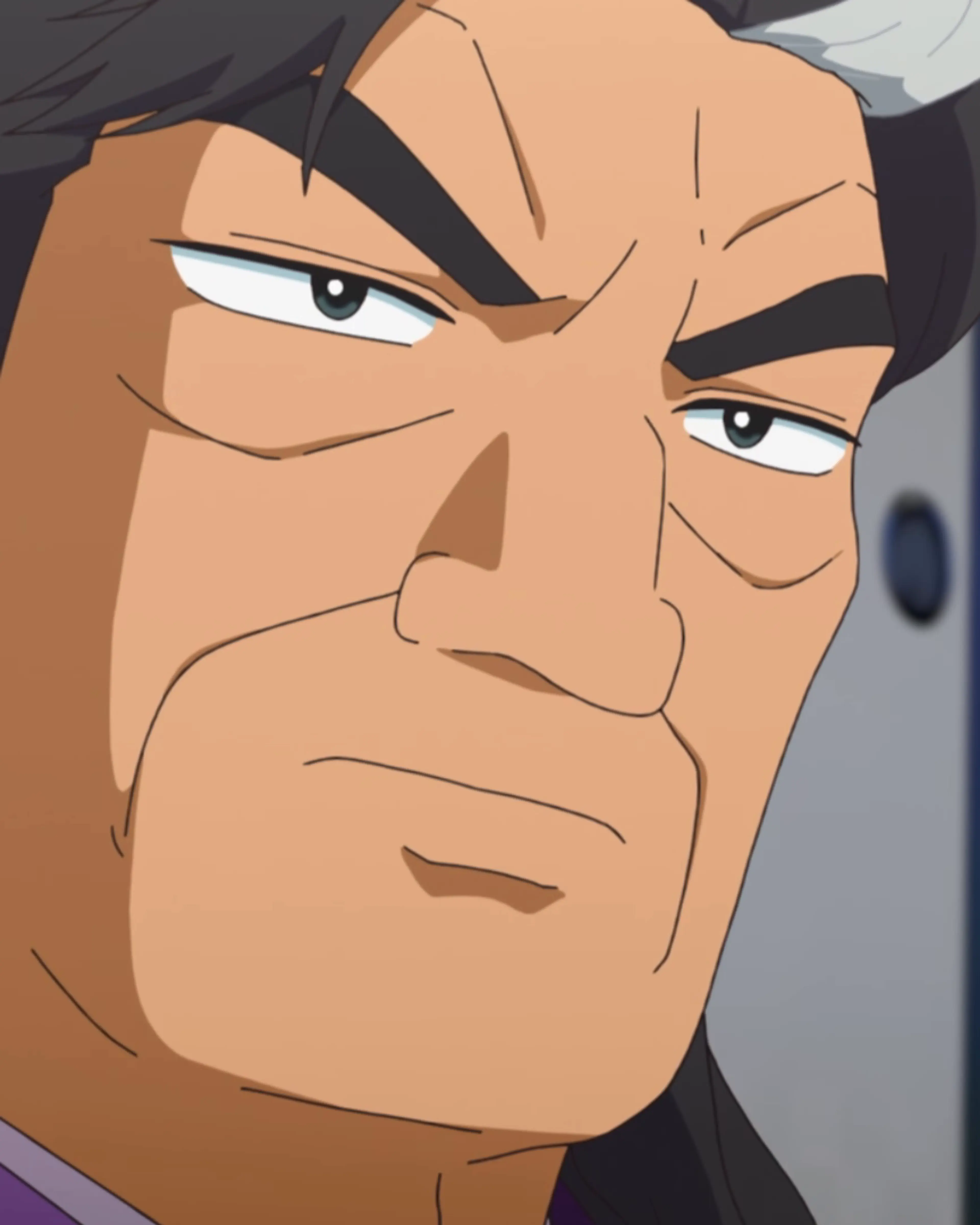 Yuzan Kaibara in his purple coat in Shin Oishinbo.