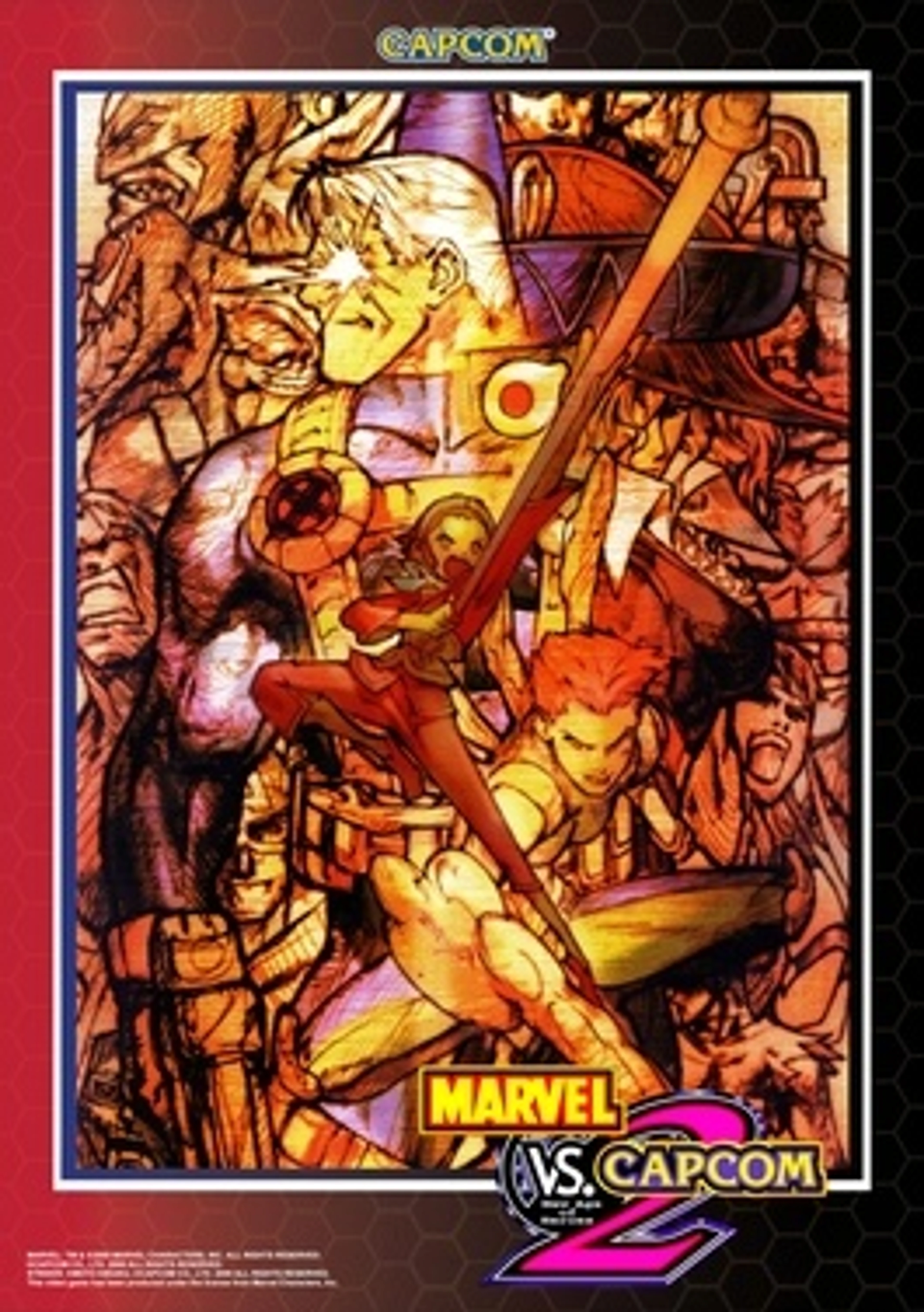Original cover art for Marvel vs. Capcom 2: New Age of Heroes.
