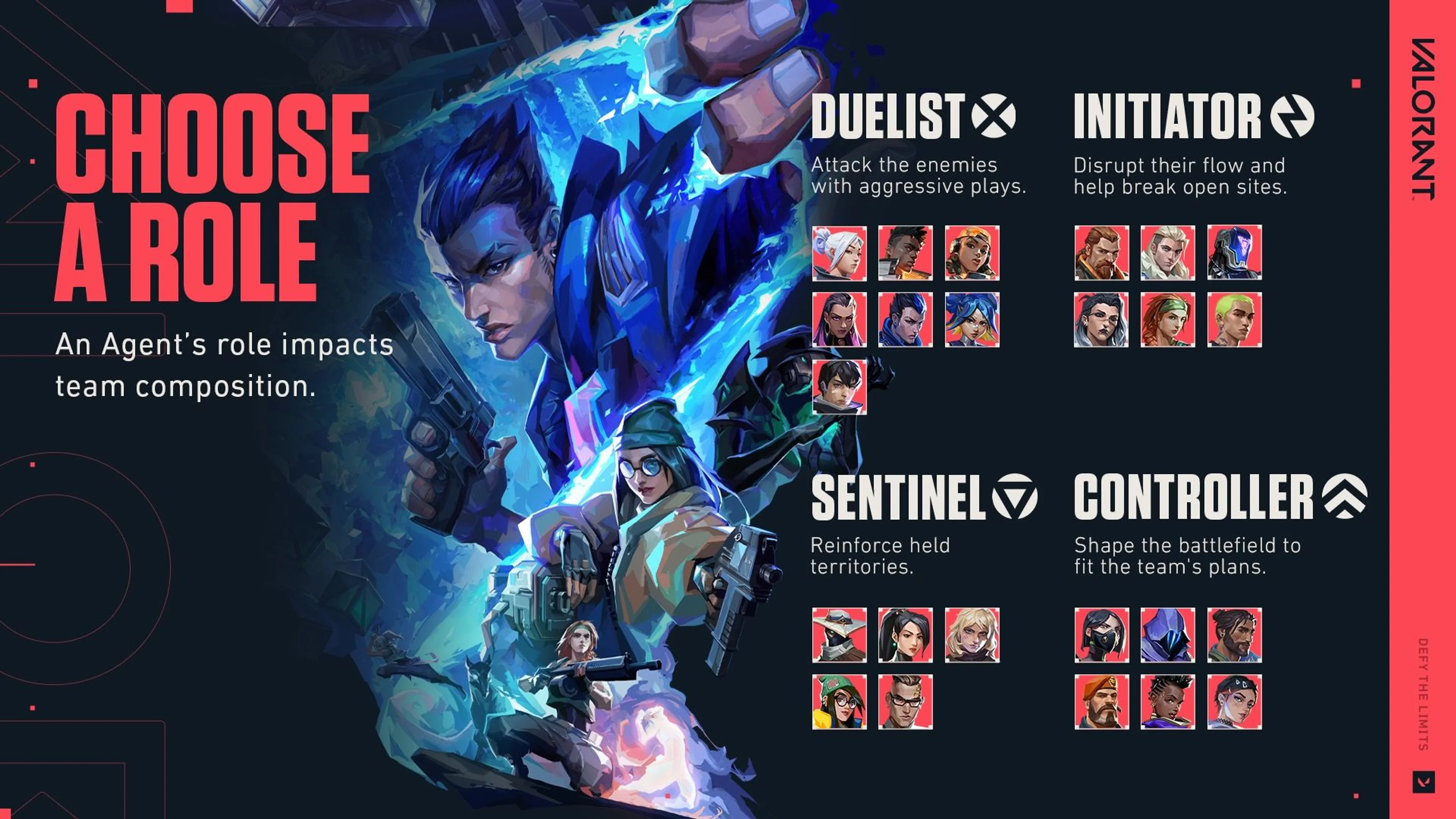 The Valorant Agent selection screen