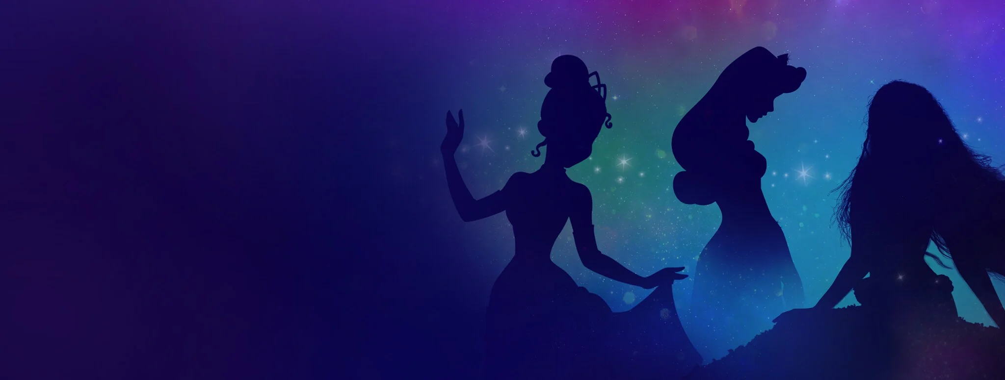 Silhouettes of Disney Princess characters during World Princess Week