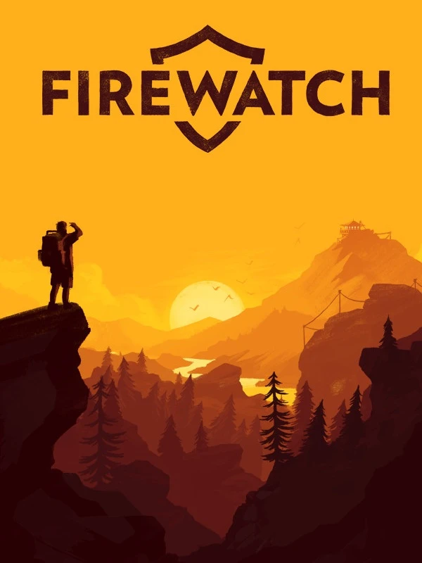 Official Firewatch cover with its orange forest sunset, lookout silhouette and original title.