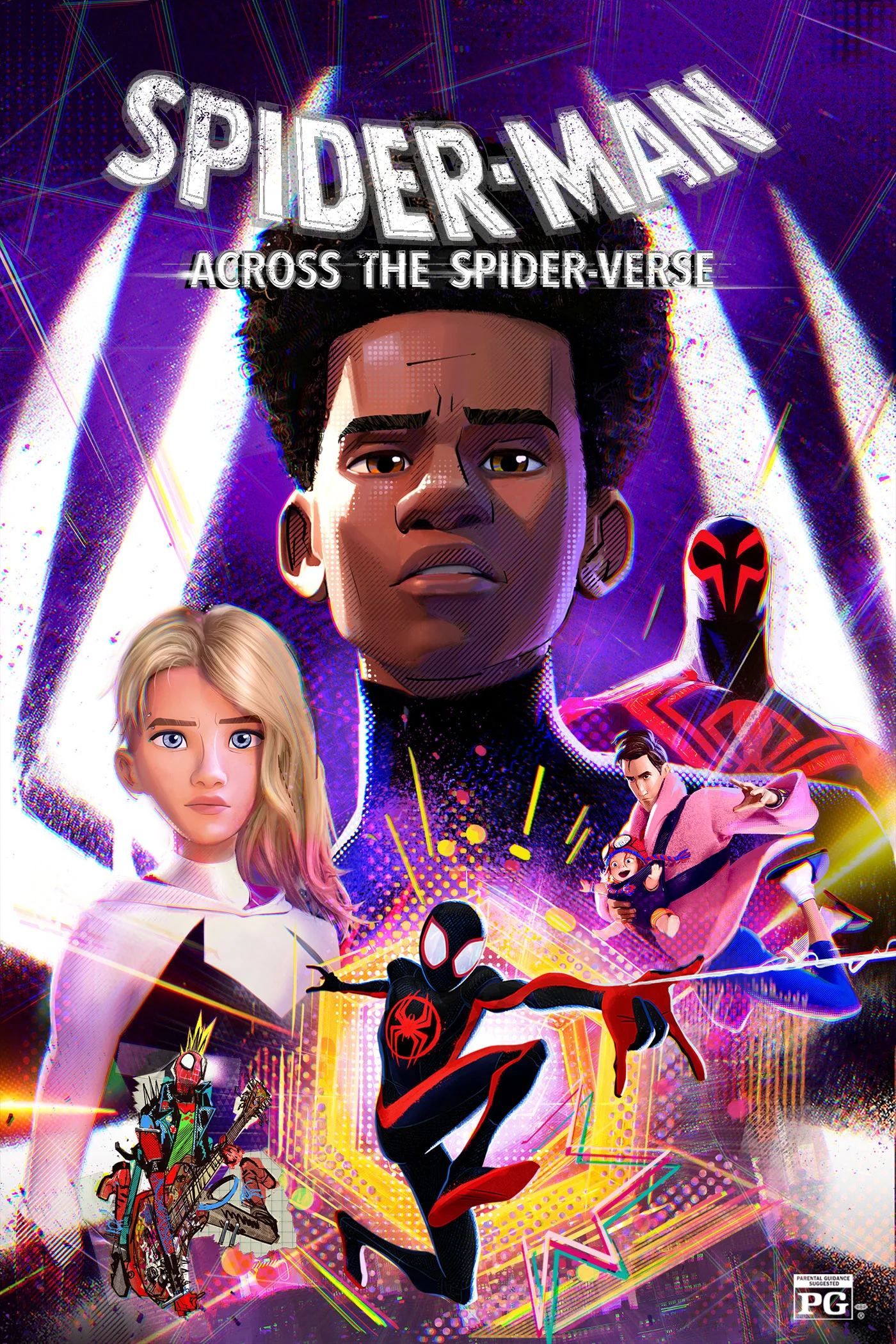 Miles Morales and other Spider-People on the official Across the Spider-Verse poster