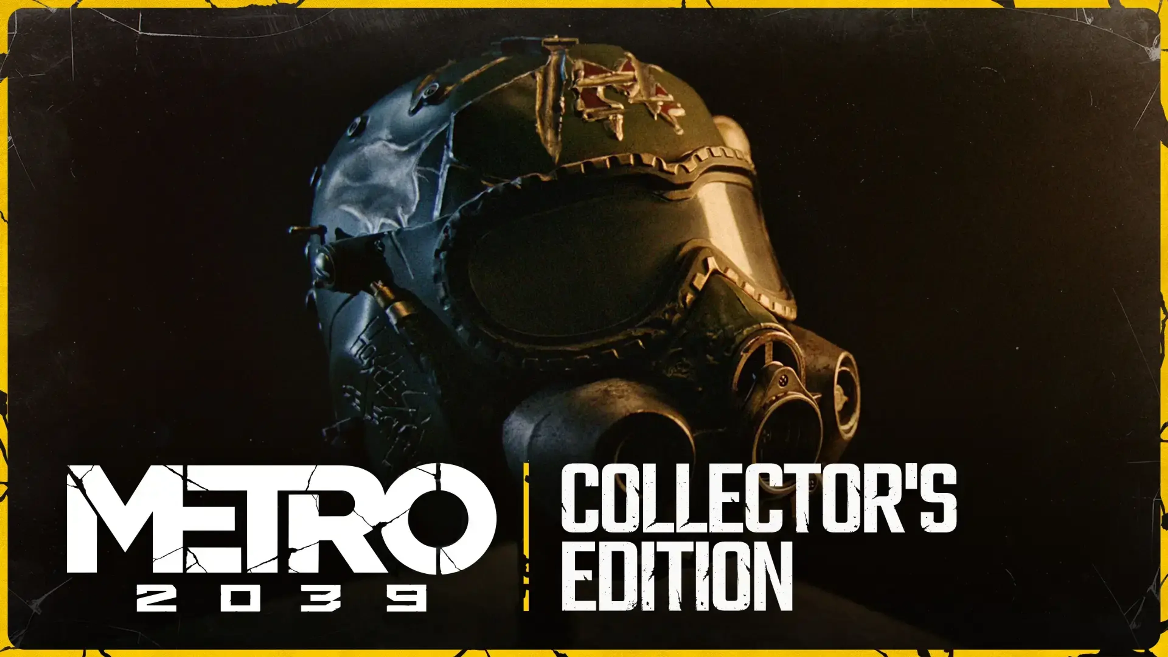 A battle-scarred Spartan helmet from the METRO 2039 Collector's Edition is shown against a dark background.