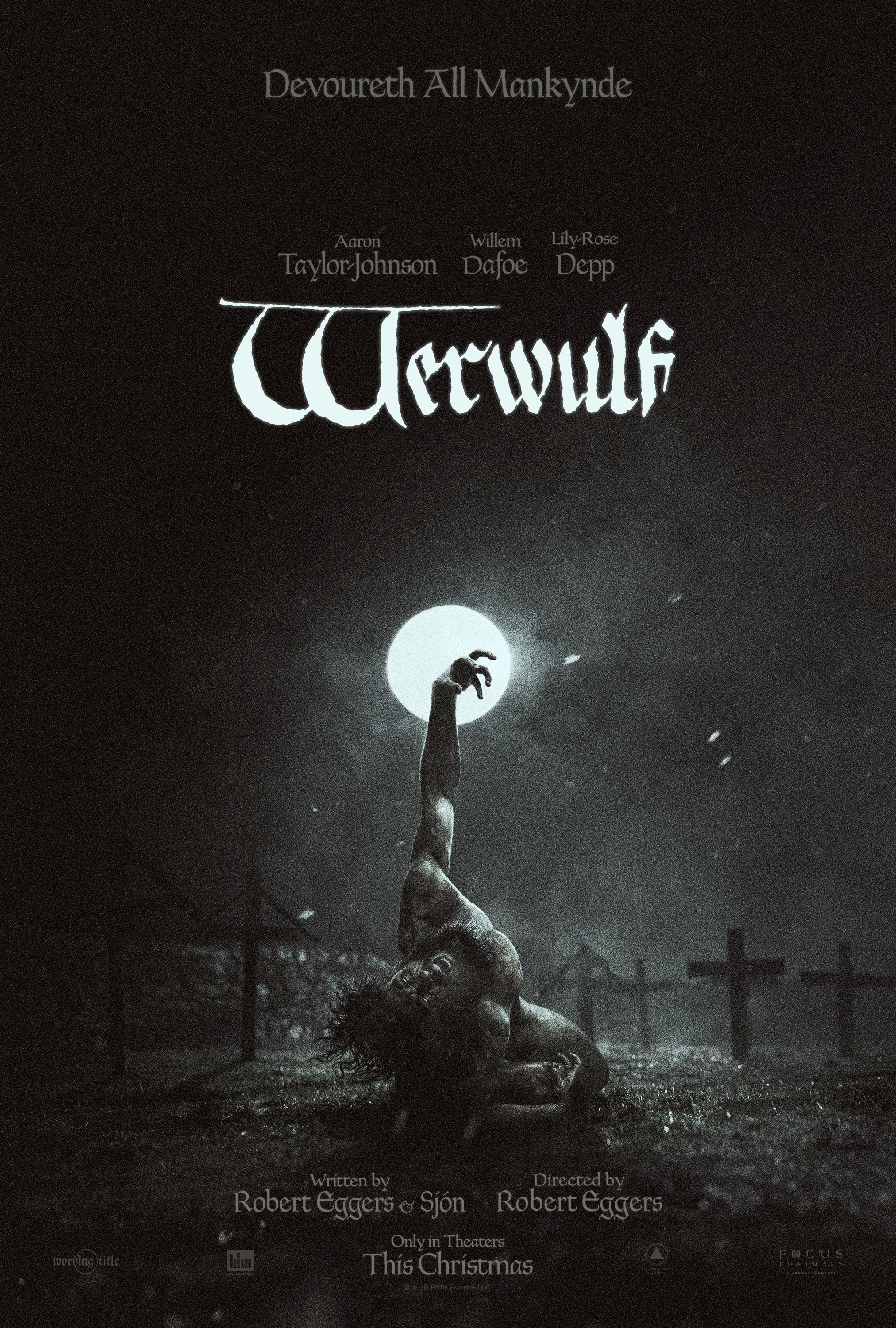 Werwulf poster showing a transformed figure reaching toward the moon.
