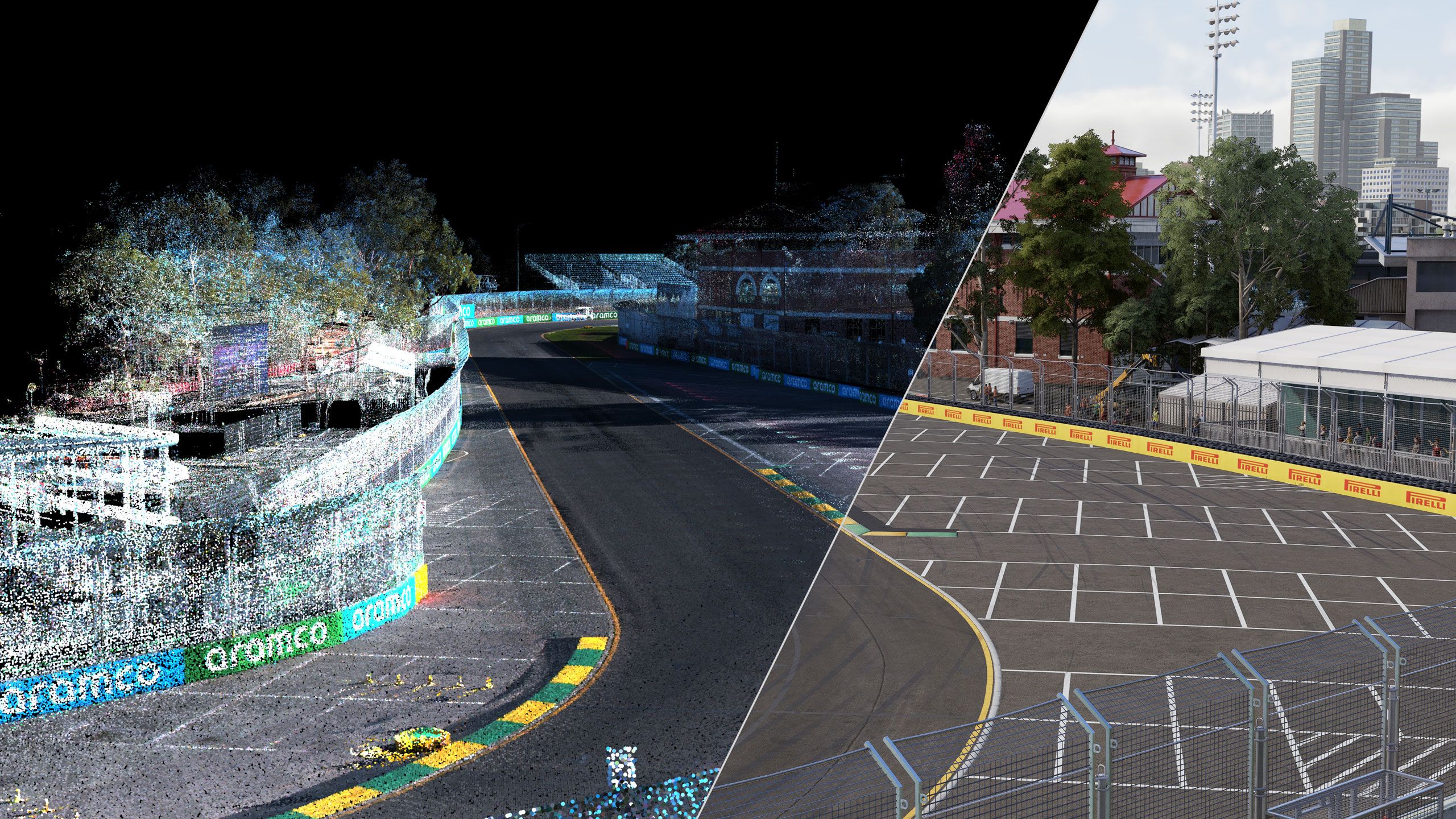 EA comparison of circuit scan data and the finished F1 25 track.