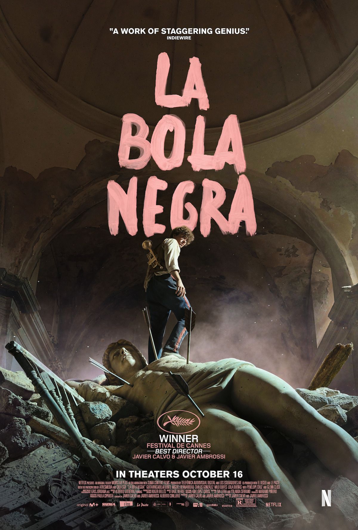 Official vertical La Bola Negra poster with film title.