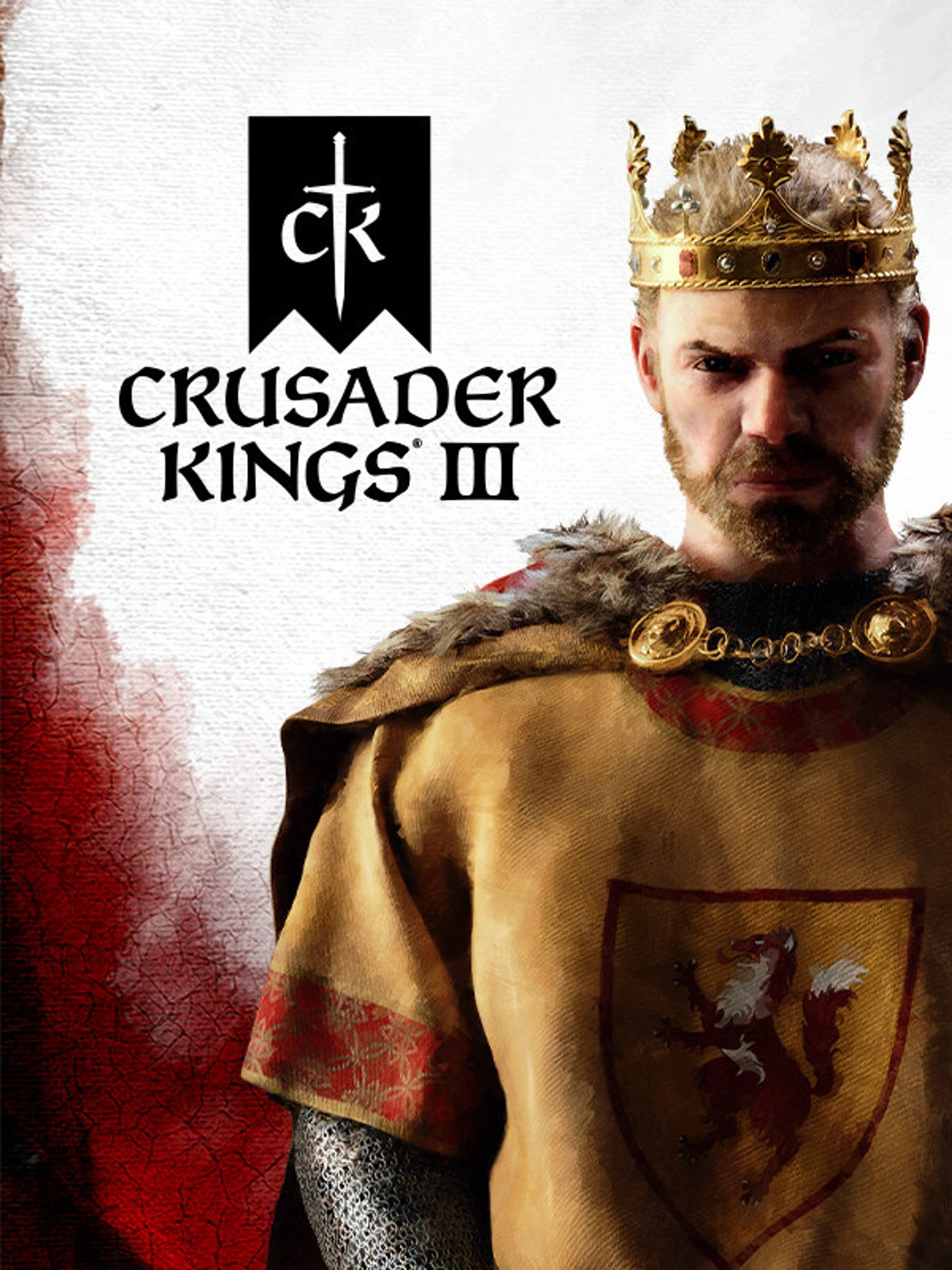 Official Crusader Kings III cover with a medieval ruler and the game title.