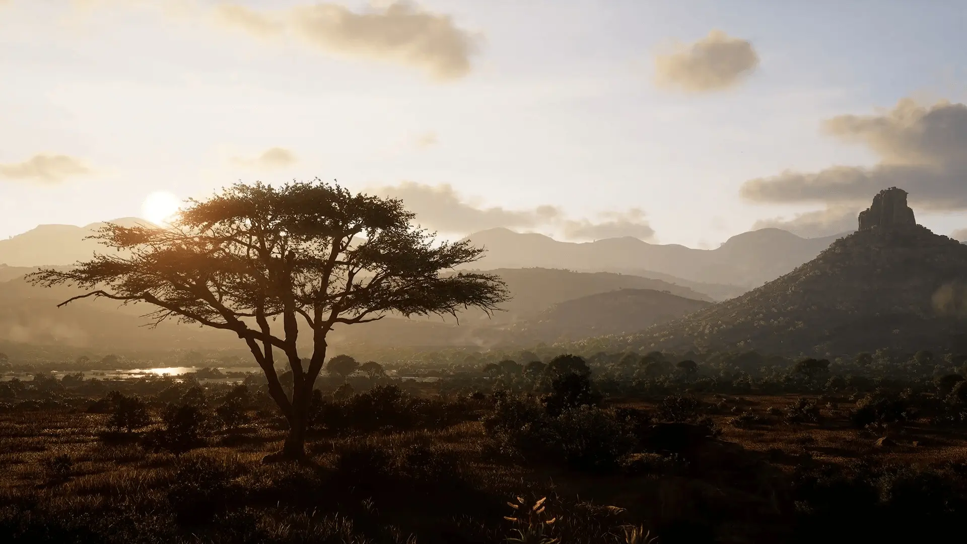 Sunrise over the African Kilimaya Reserve.