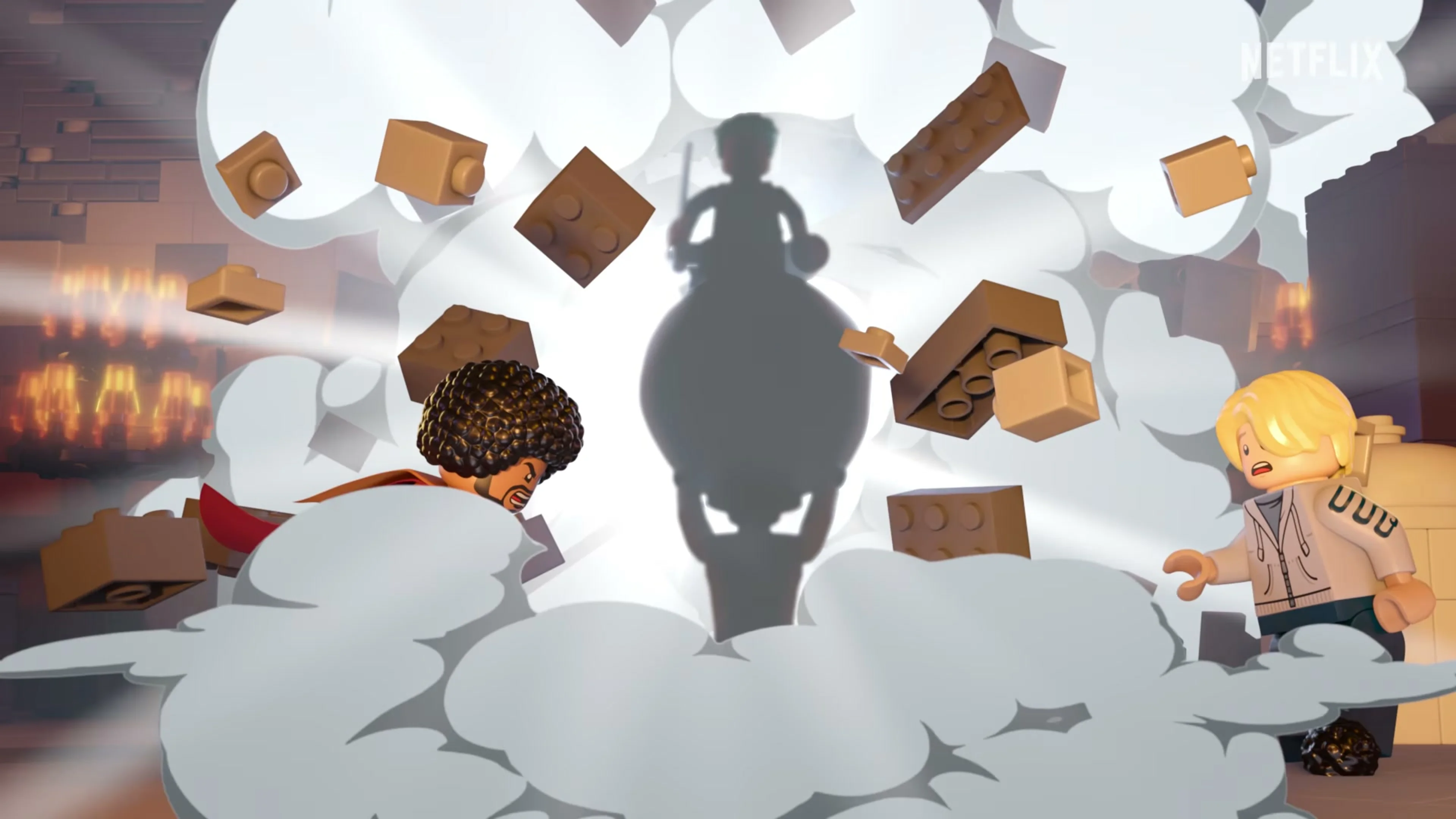 An action scene built of LEGO bricks in the official trailer.