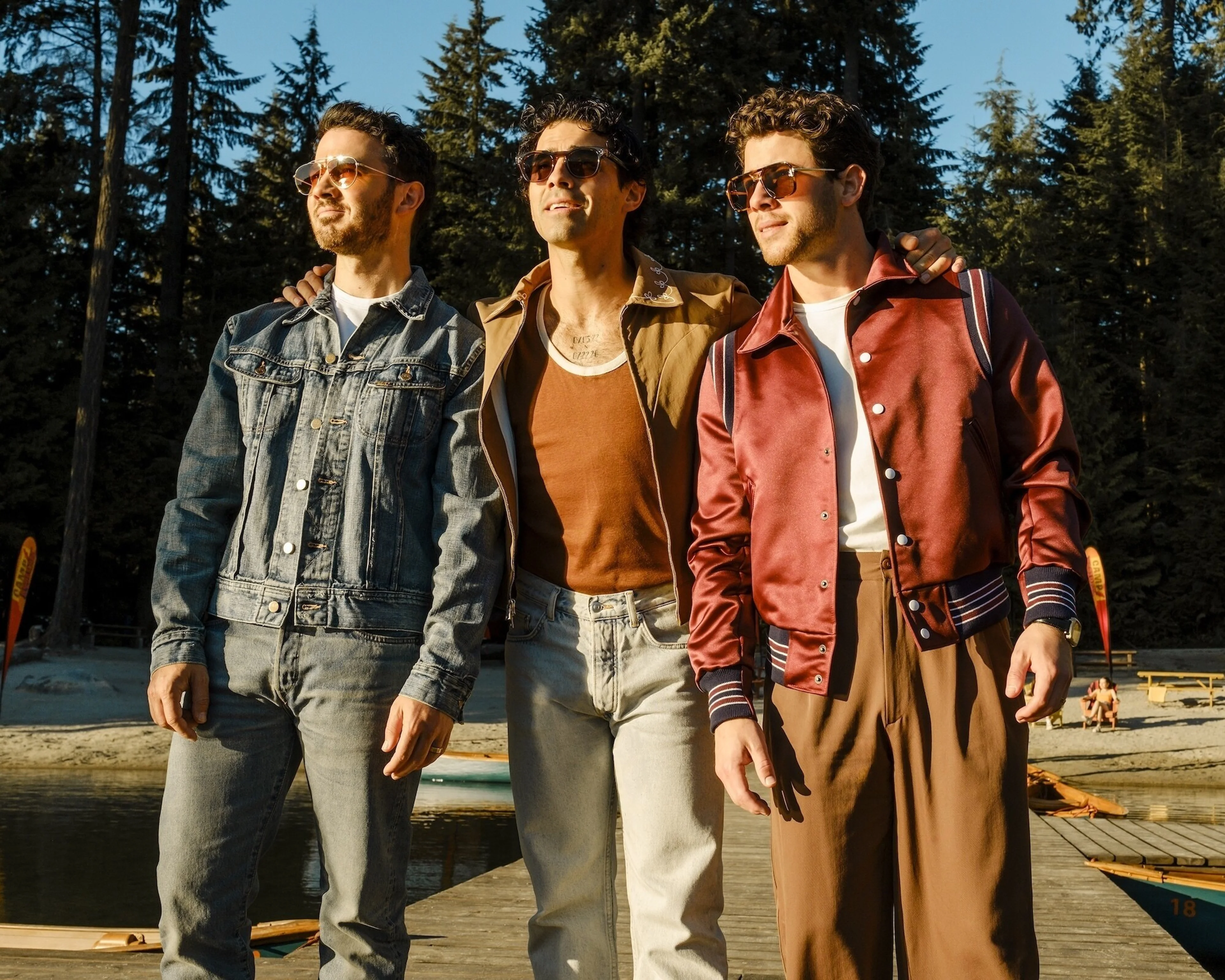 Kevin Jonas, Joe Jonas, and Nick Jonas together at Camp Rock