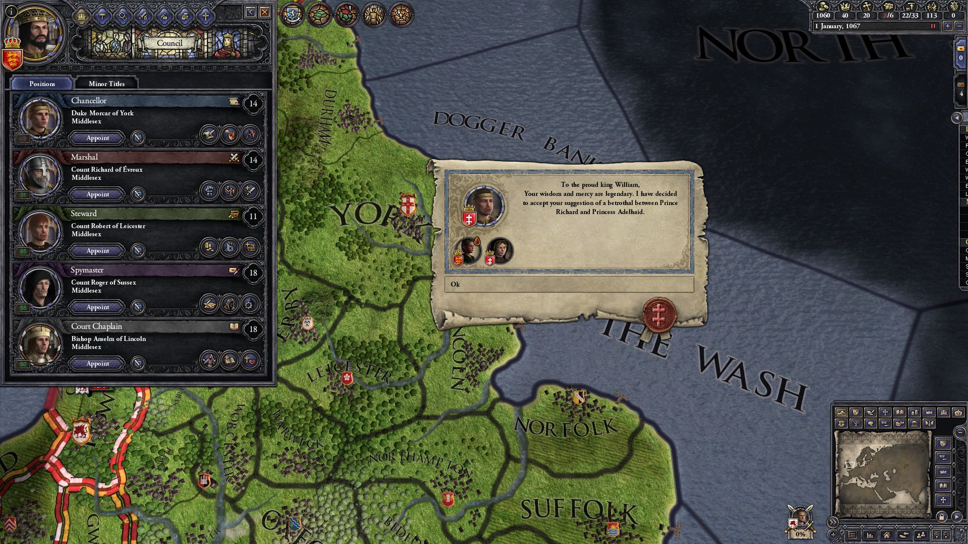A council panel sits beside a marriage message over the political map.