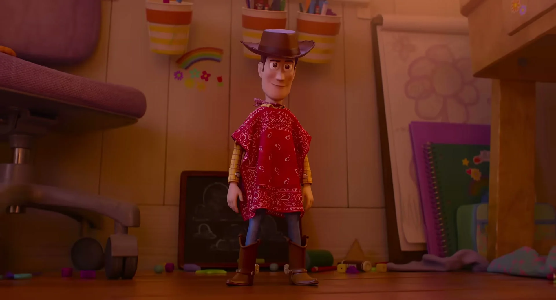 Woody appears in a clean frame from the official Toy Story 5 trailer.