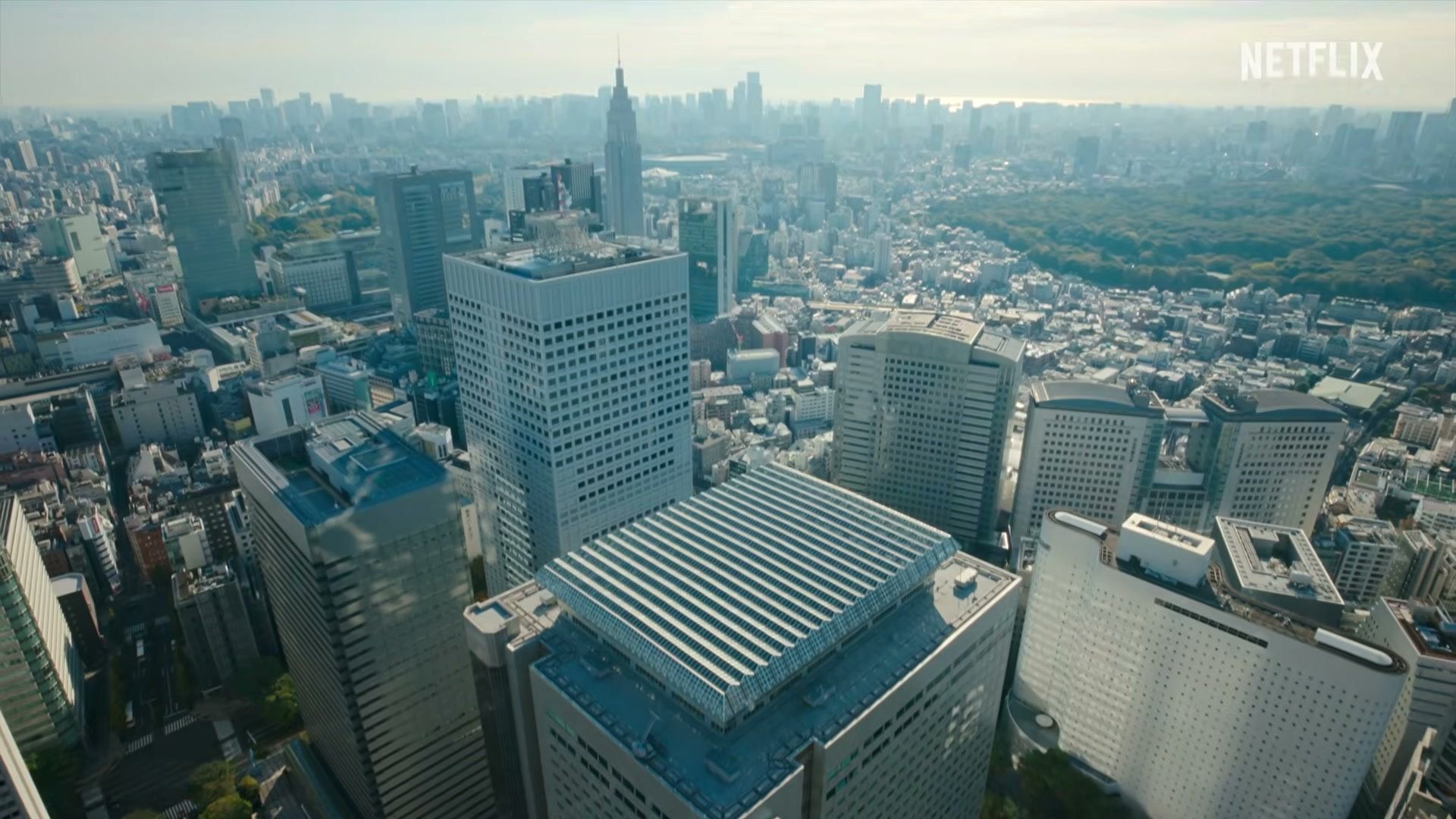 Wide view of Tokyo from the Netflix series trailer.