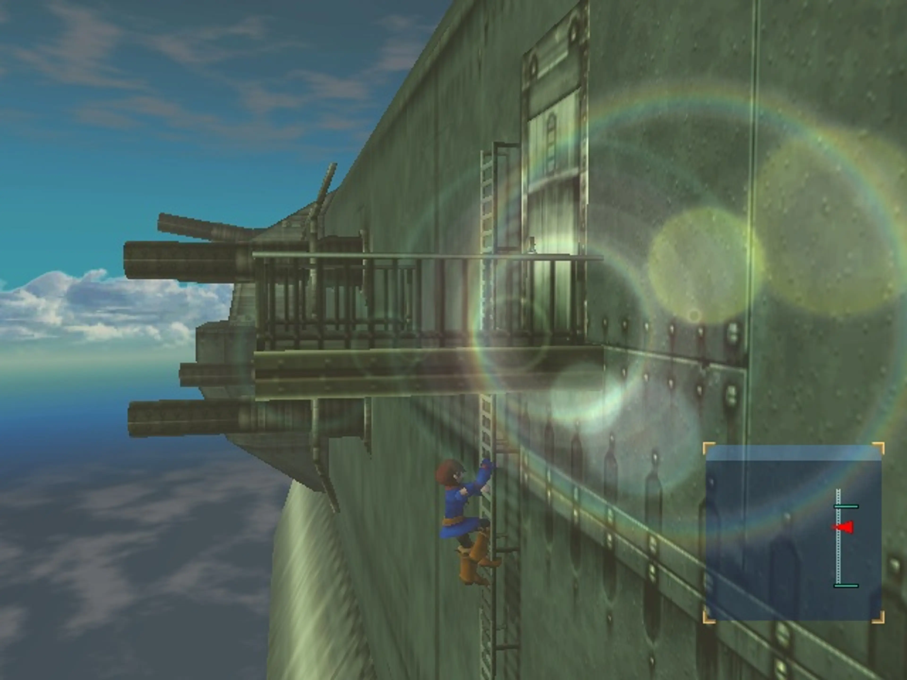 Airship exploration in Skies of Arcadia on Dreamcast.
