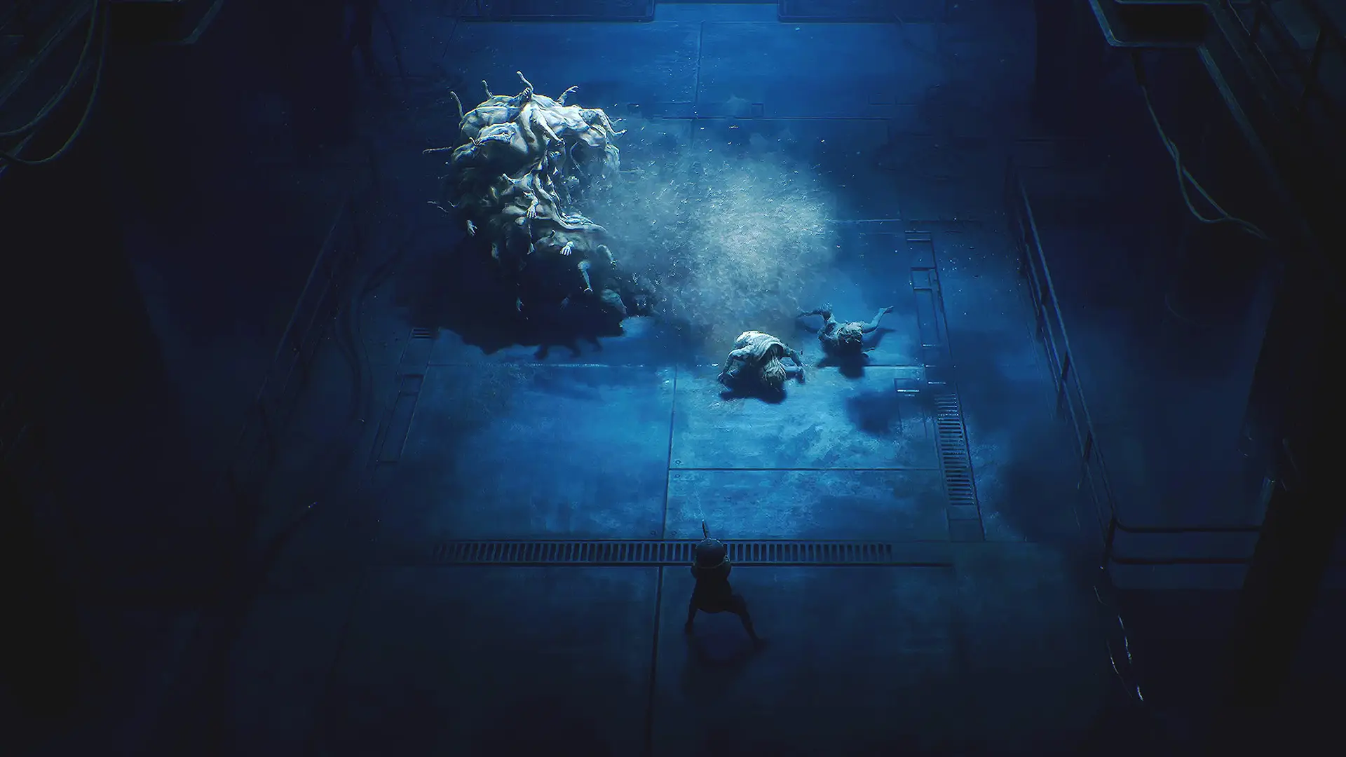 Cel faces a group of pale creatures in an End of Abyss gameplay screenshot.