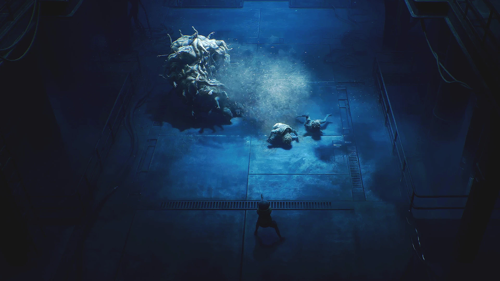 Cel faces a group of pale creatures in an End of Abyss gameplay screenshot.