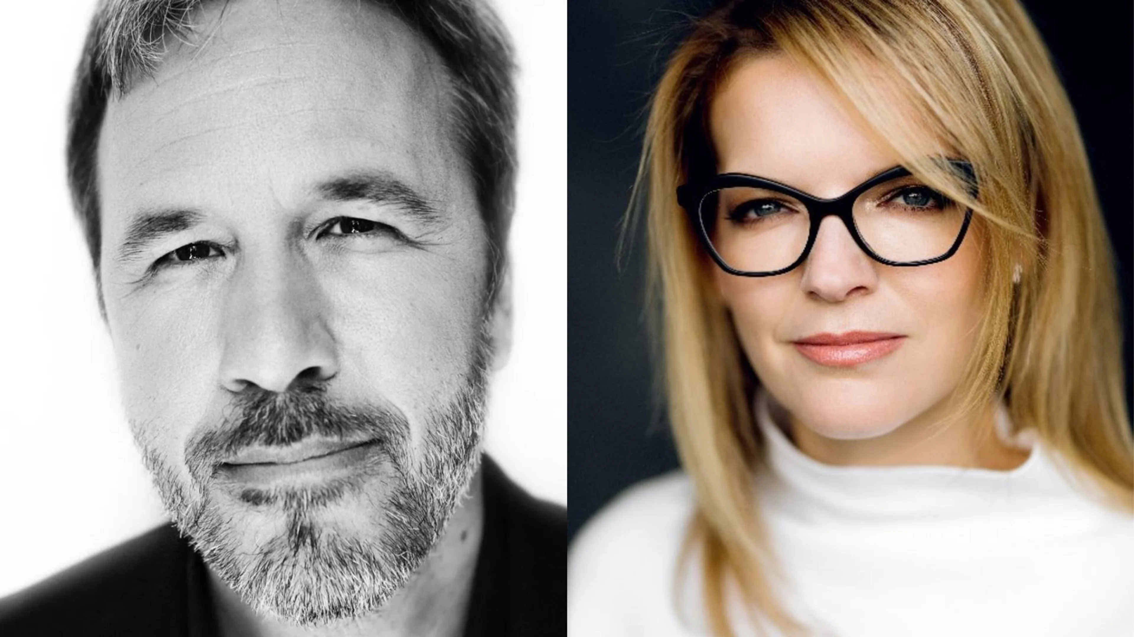 Denis Villeneuve and Tanya Lapointe appear side by side in official James Bond production portraits.