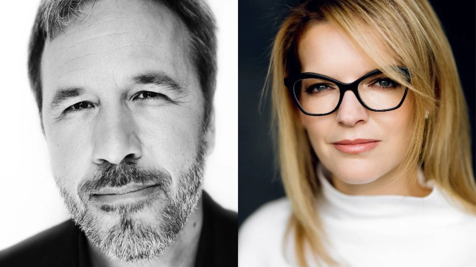 Denis Villeneuve and Tanya Lapointe appear side by side in official James Bond production portraits.