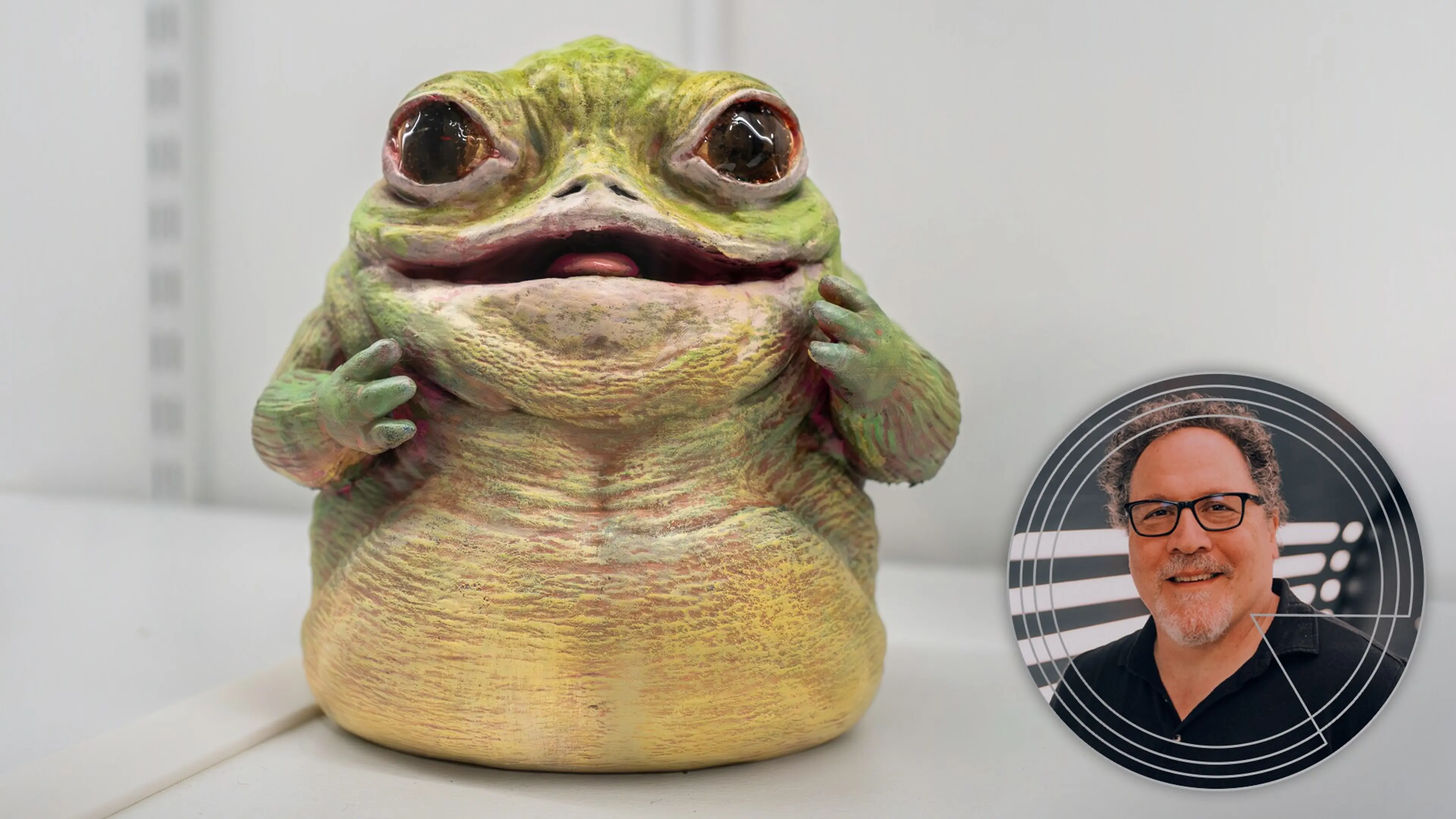 A bright official concept model of Rotta the Hutt from The Mandalorian and Grogu