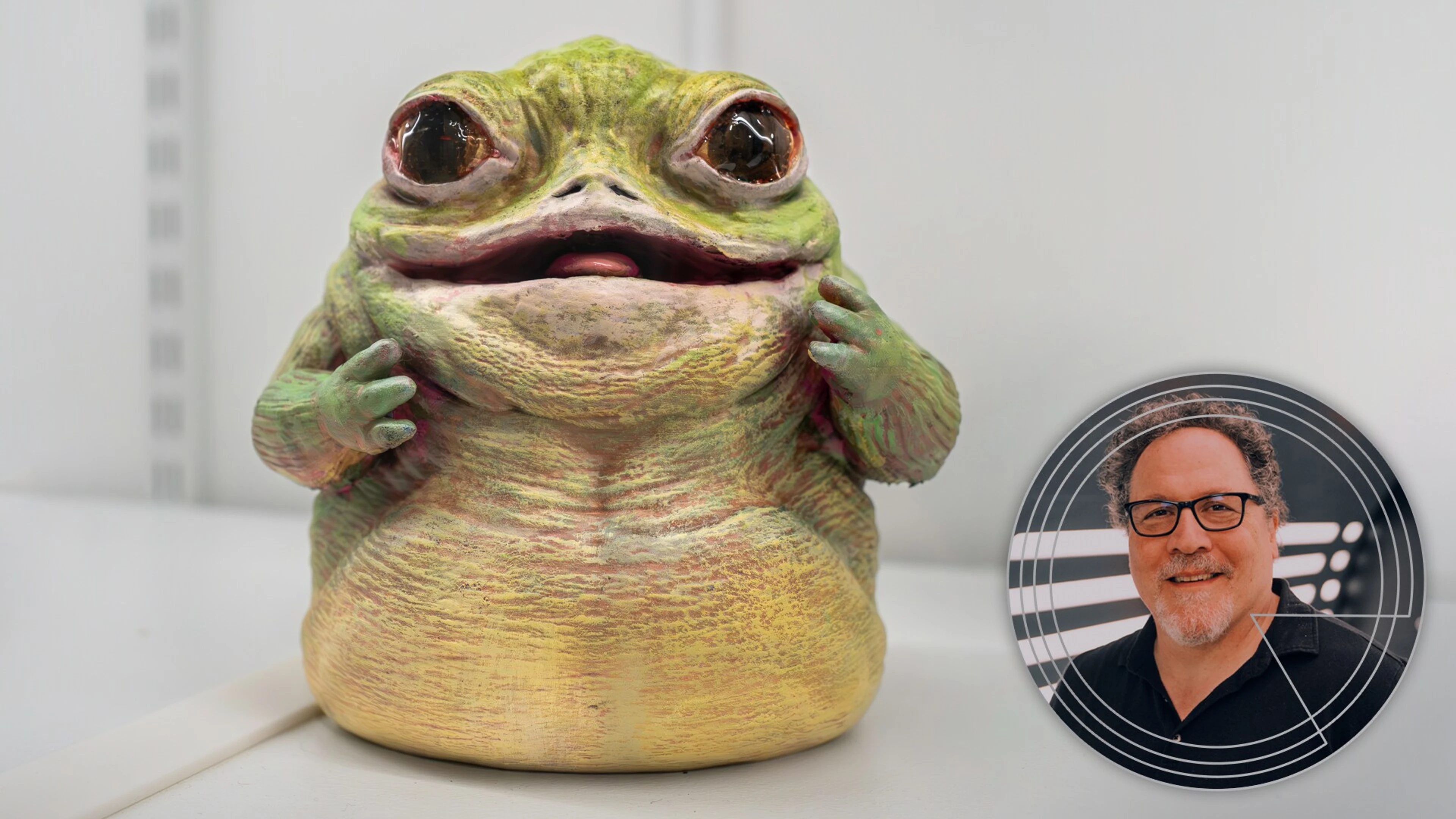 A bright official concept model of Rotta the Hutt from The Mandalorian and Grogu