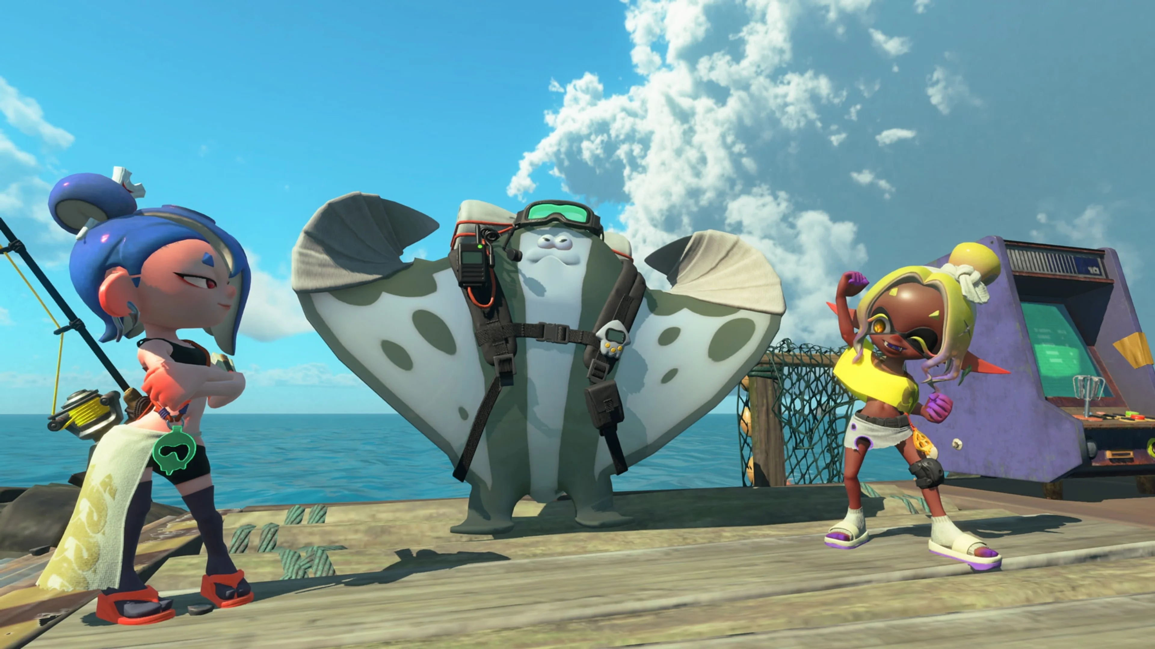 Shiver, Big Man, and Frye from Deep Cut stand together on the Spirhalite Islands.