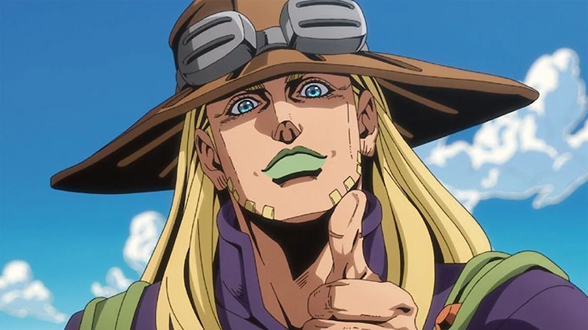 Steel Ball Run anime scene in the race across America.